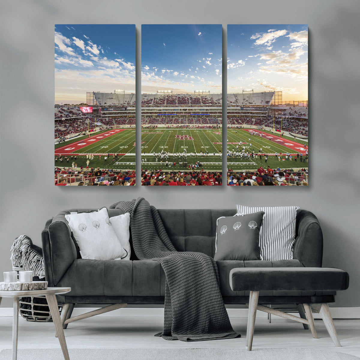 Framed Houston Cougars Football Team Print - Houston TDECU