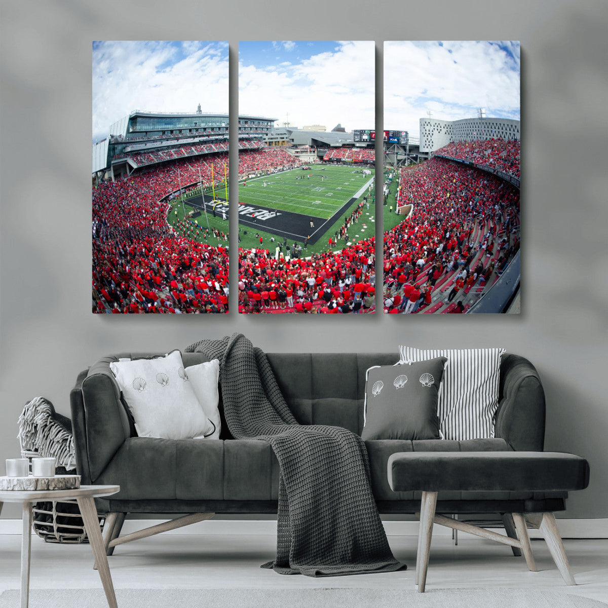 Cincinnati Bearcats Football Team Print - Nippert Stadium Wall Art Canvas Print