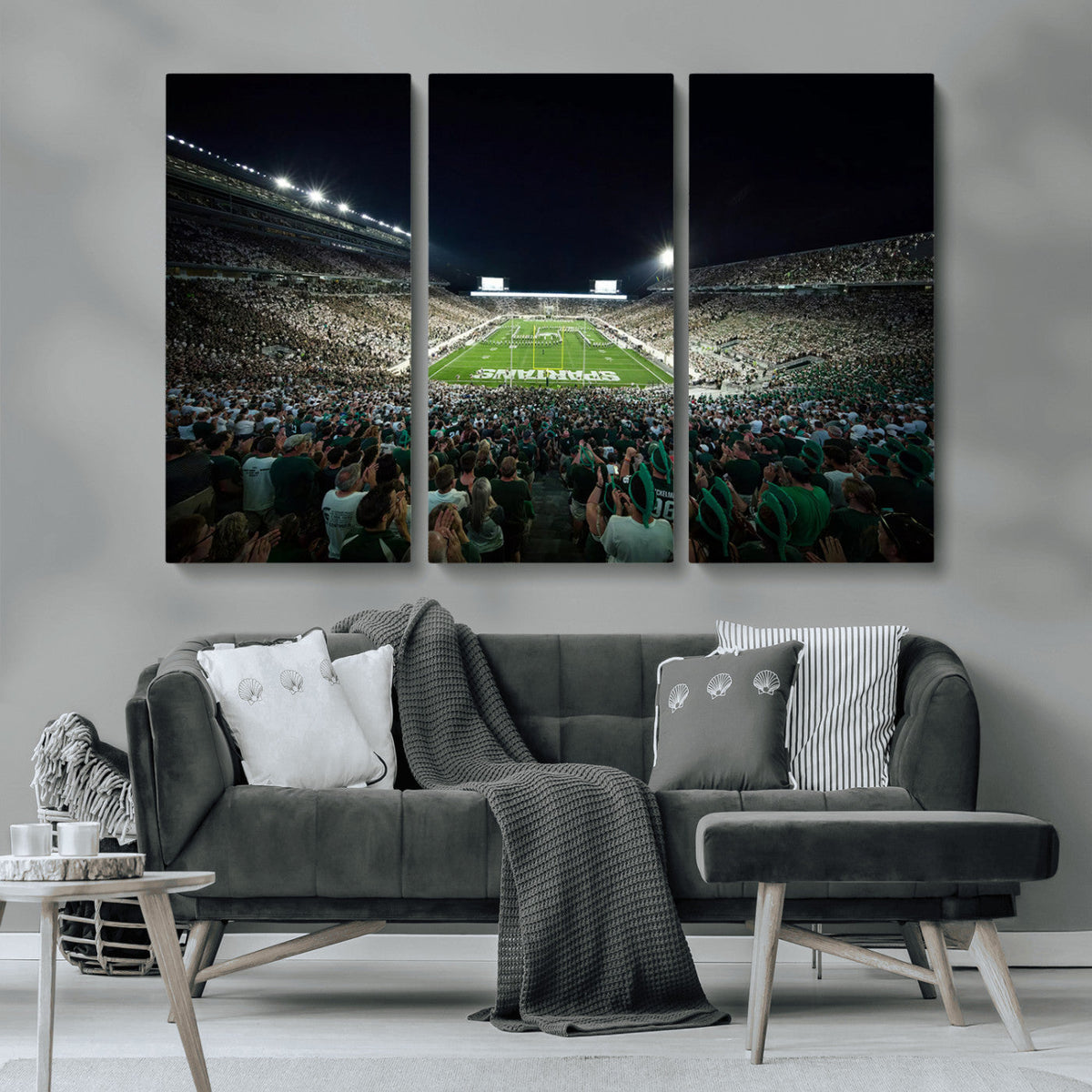 Framed Michigan State Spartans Football Team Print - East