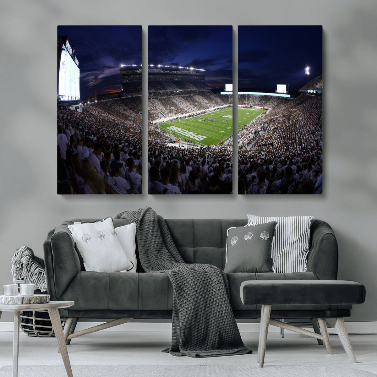 Michigan State Spartans Canvas, Framed Football Team Print -