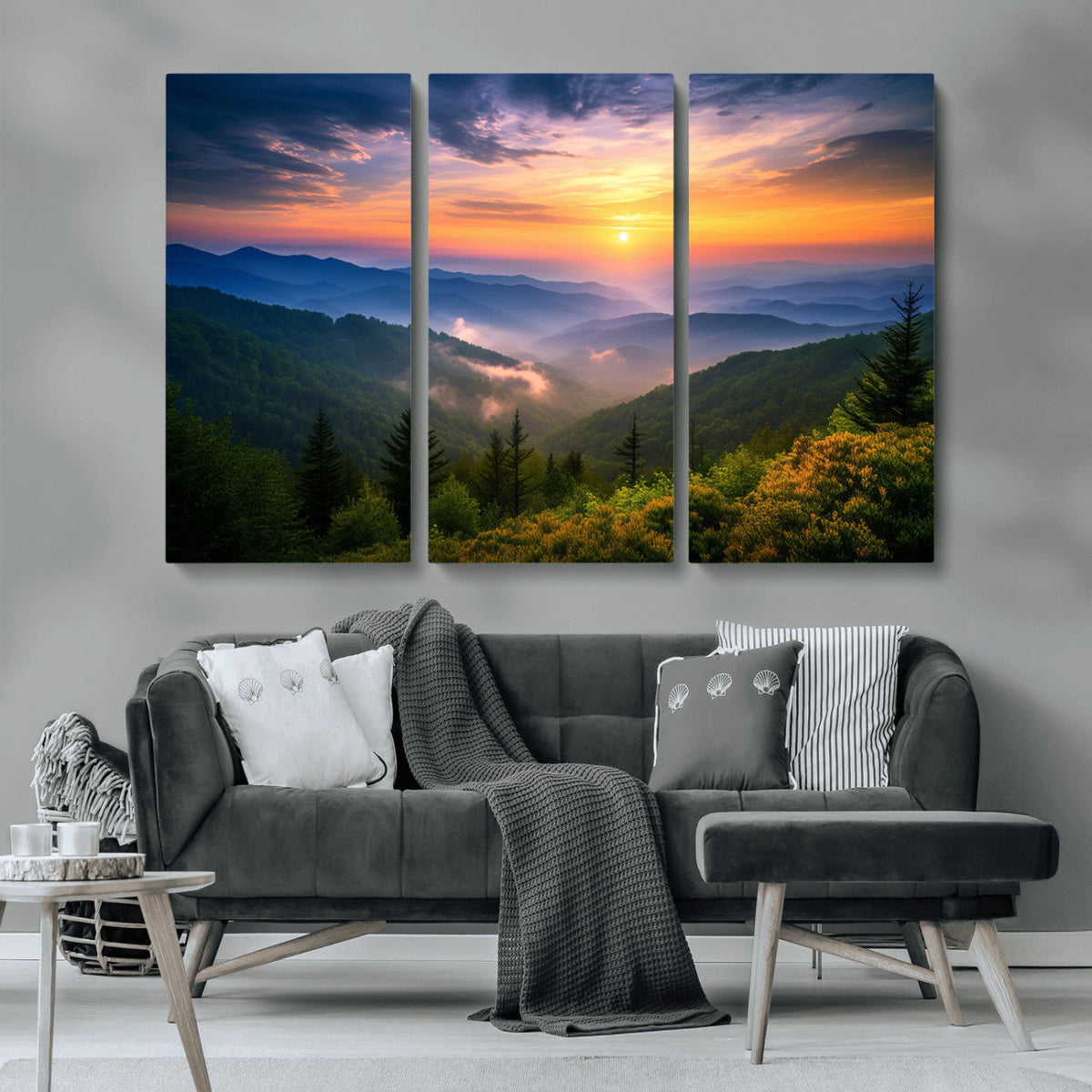 Majestic Mountain Sunrise Print | Landscape Wall Art |