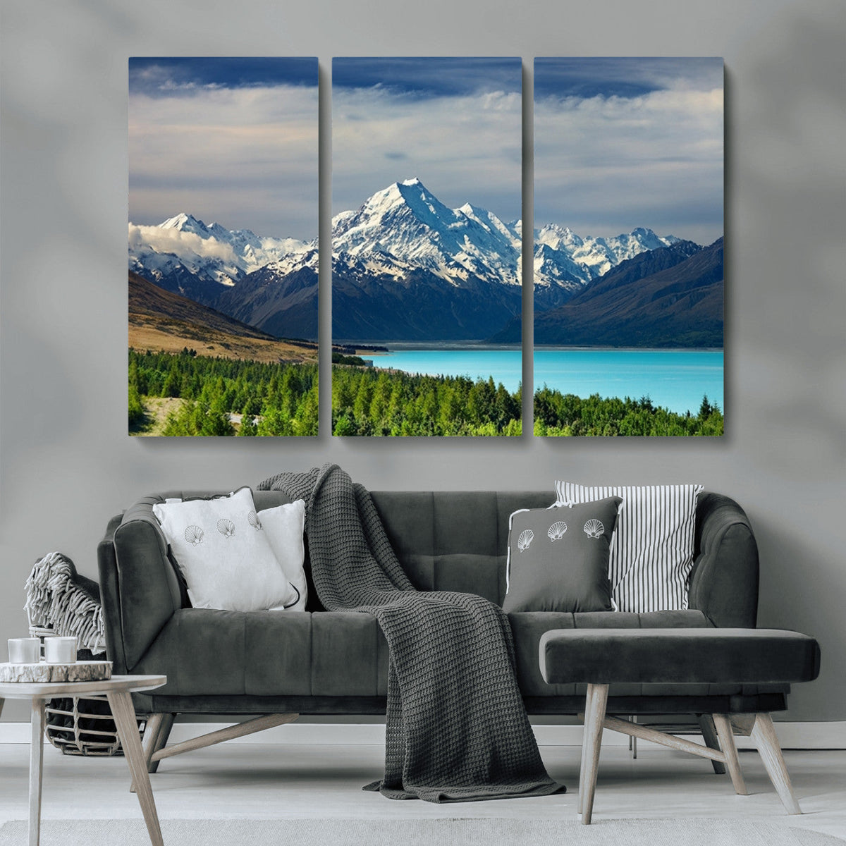 Mount Cook and Lake Pukaki Canvas Wall Art Print – Majestic