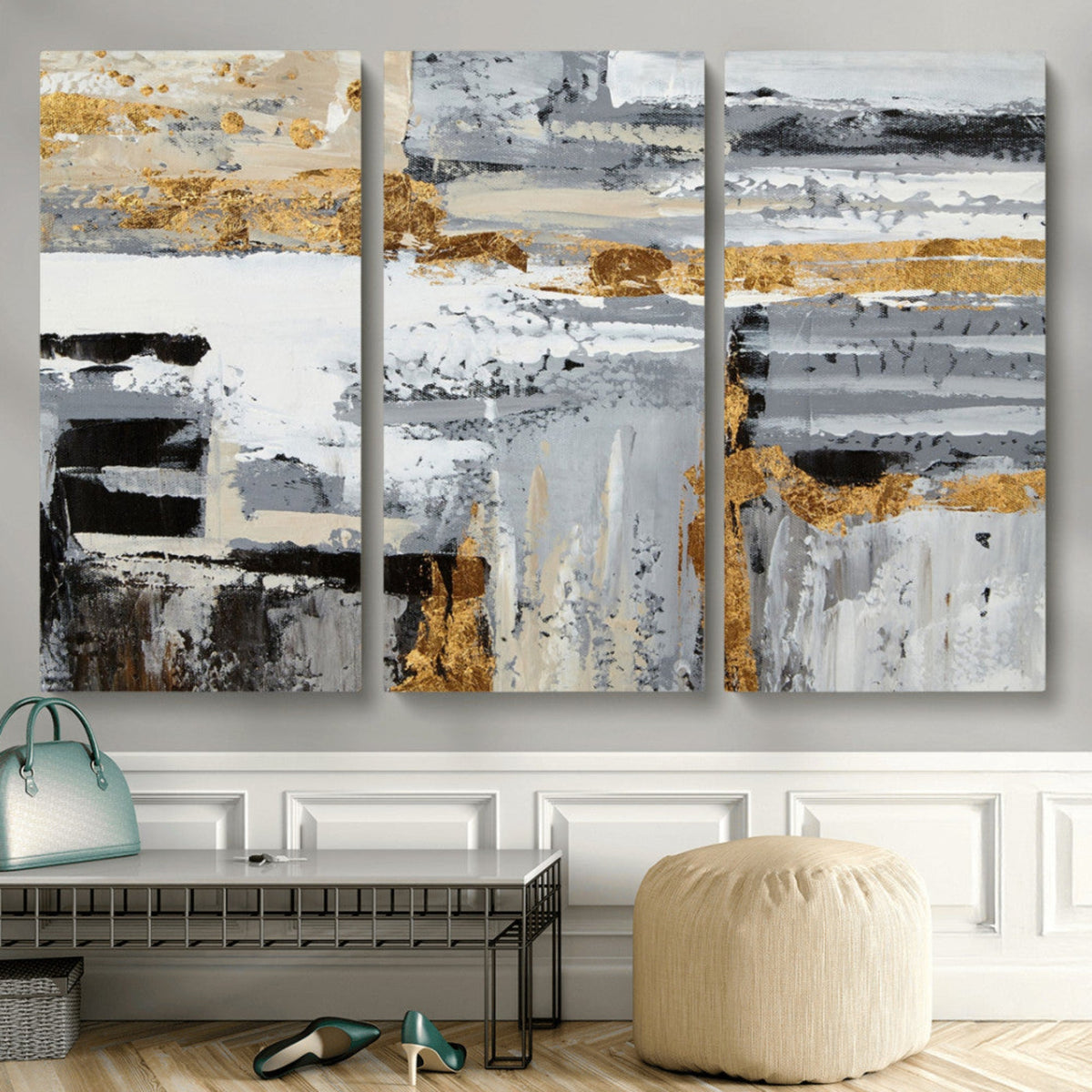 Abstract Painting Canvas Wall Art Print Paint Drip Art Brush