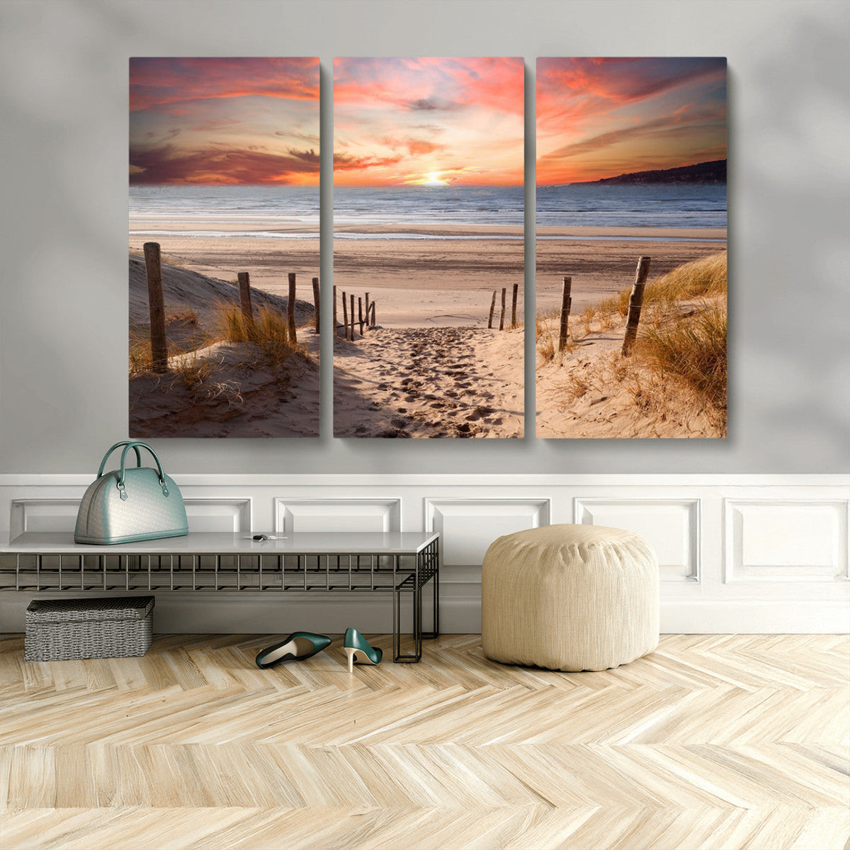 Sunset on the Sea Wall Art Canvas Print