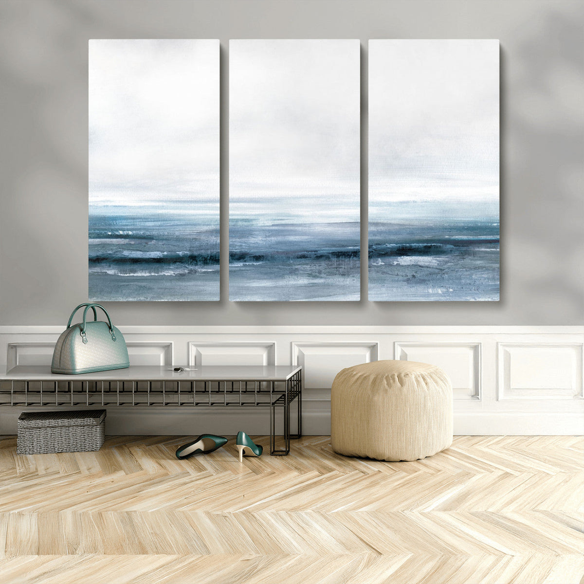 Blue Ocean Abstract Artwork Wall Art Canvas Print
