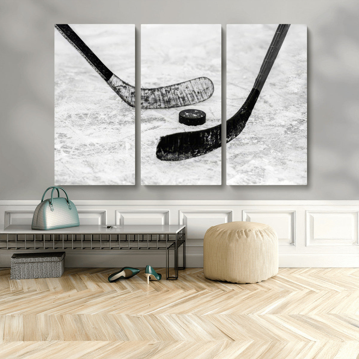 Winter Ice Hockey Sport Canvas Wall Art Print - Hockey Wall