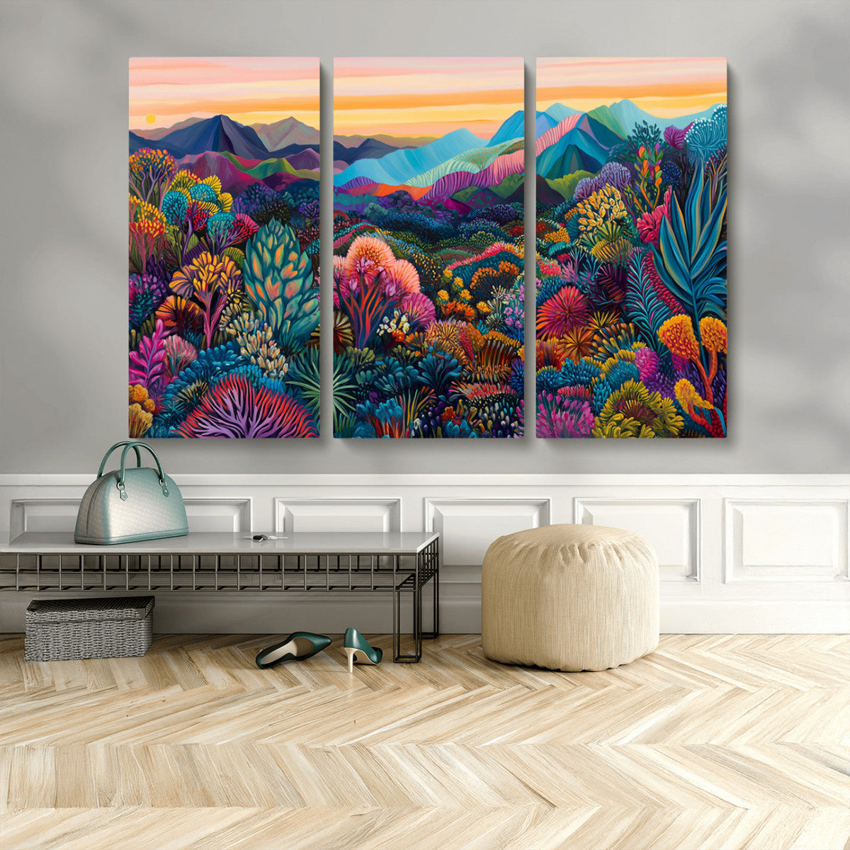 Colorful Abstract Landscape Wall Art Print Canvas - Vibrant
