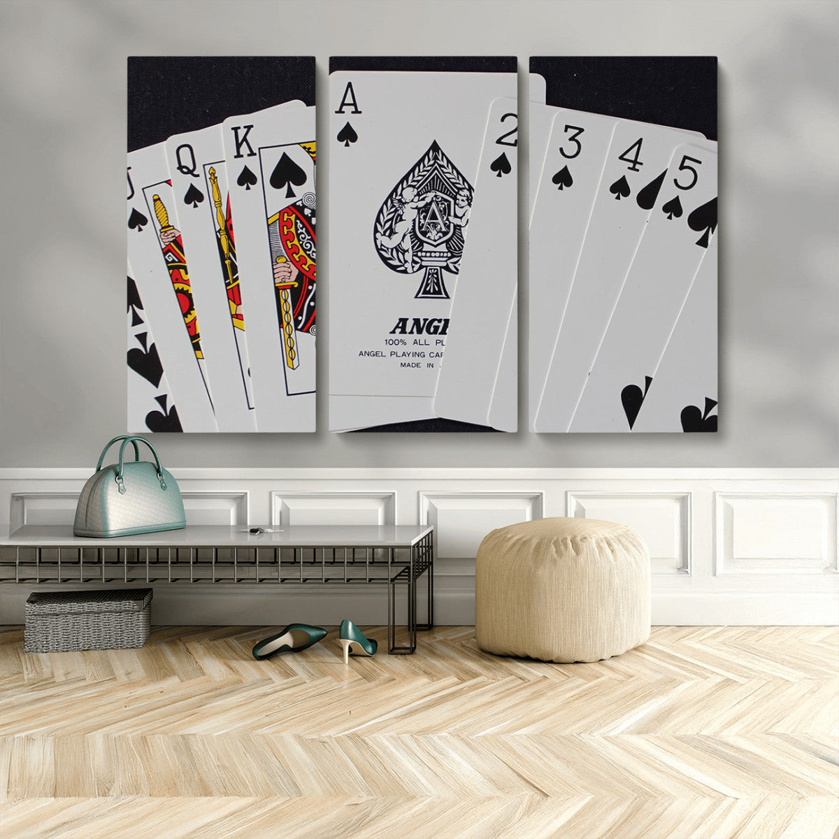 Poker Wall Art - Playing Cards Canvas Wall Art Print - Ace