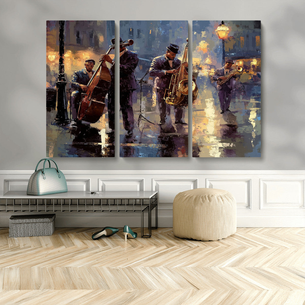 Afro Abstract Jazz Music Wall Art Canvas Print – Colorful