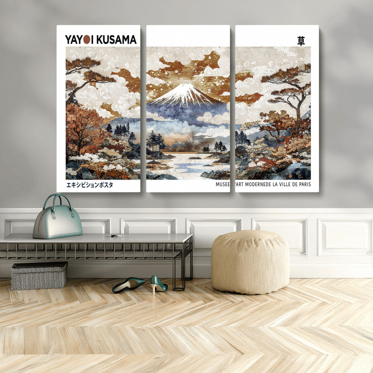 Modern Japanese Wall Art Canvas Print – Framed Abstract
