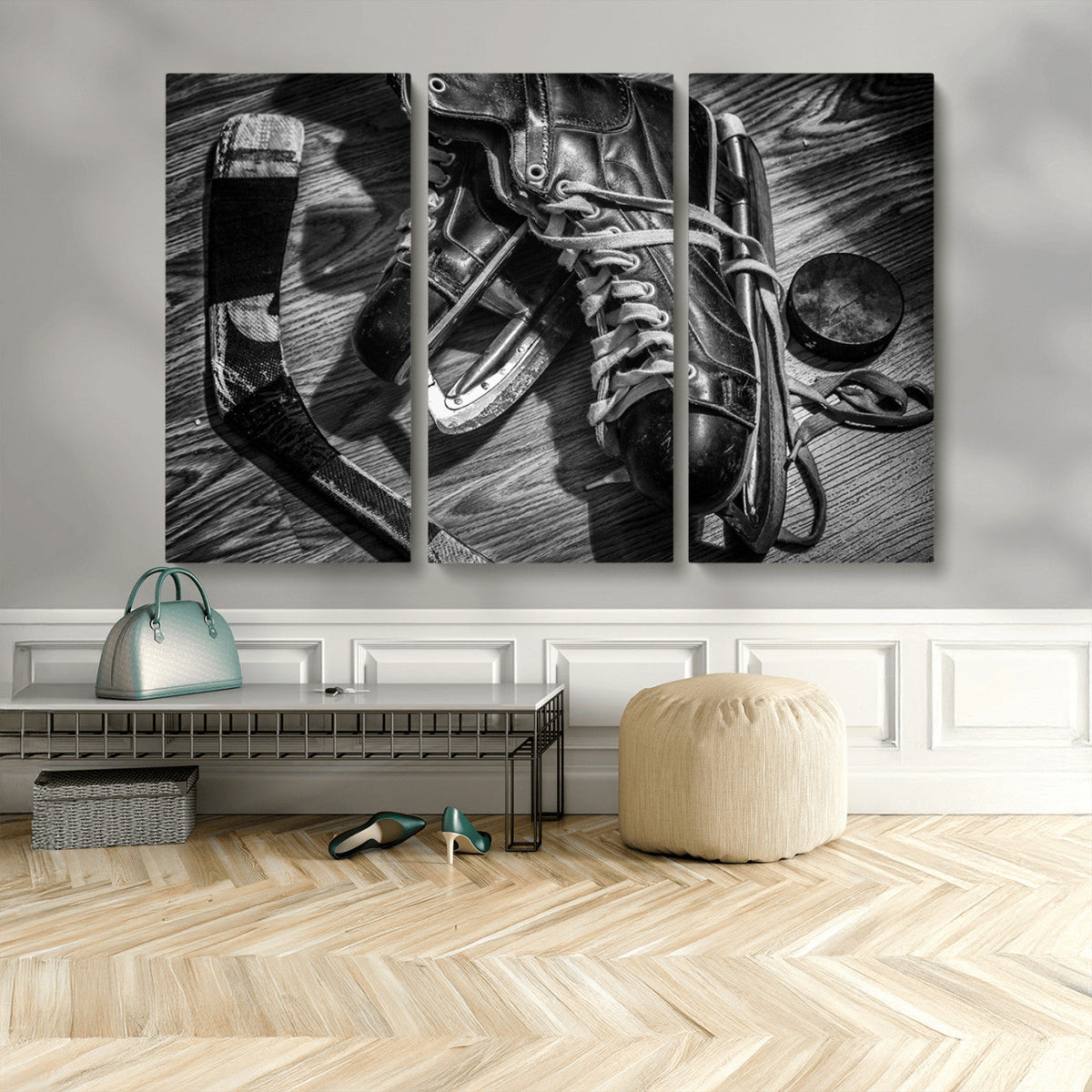 Old Pair of Mens Skates Wall Art Canvas, Men Skates Wall Art
