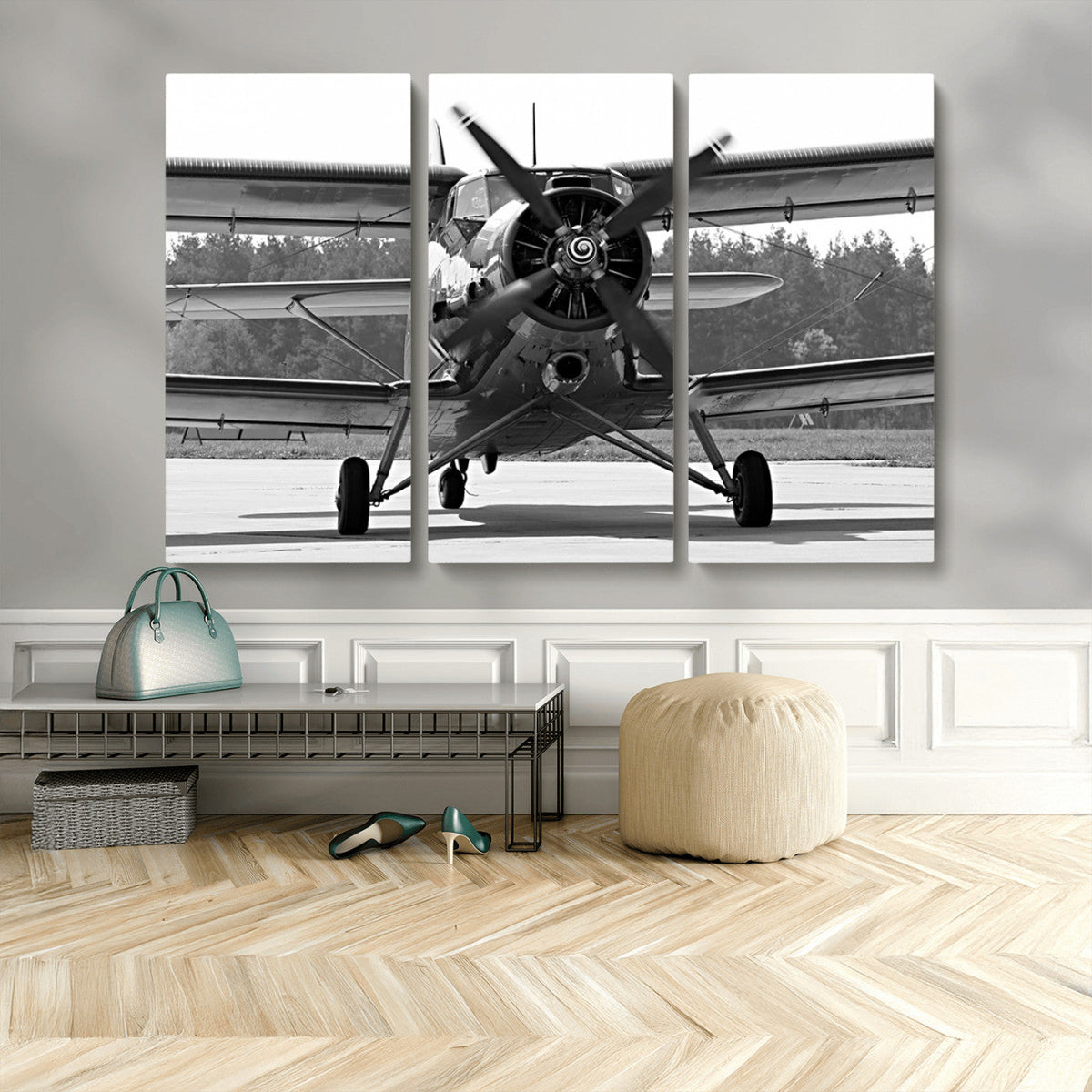 Wall Art Old War Plane Canvas Print