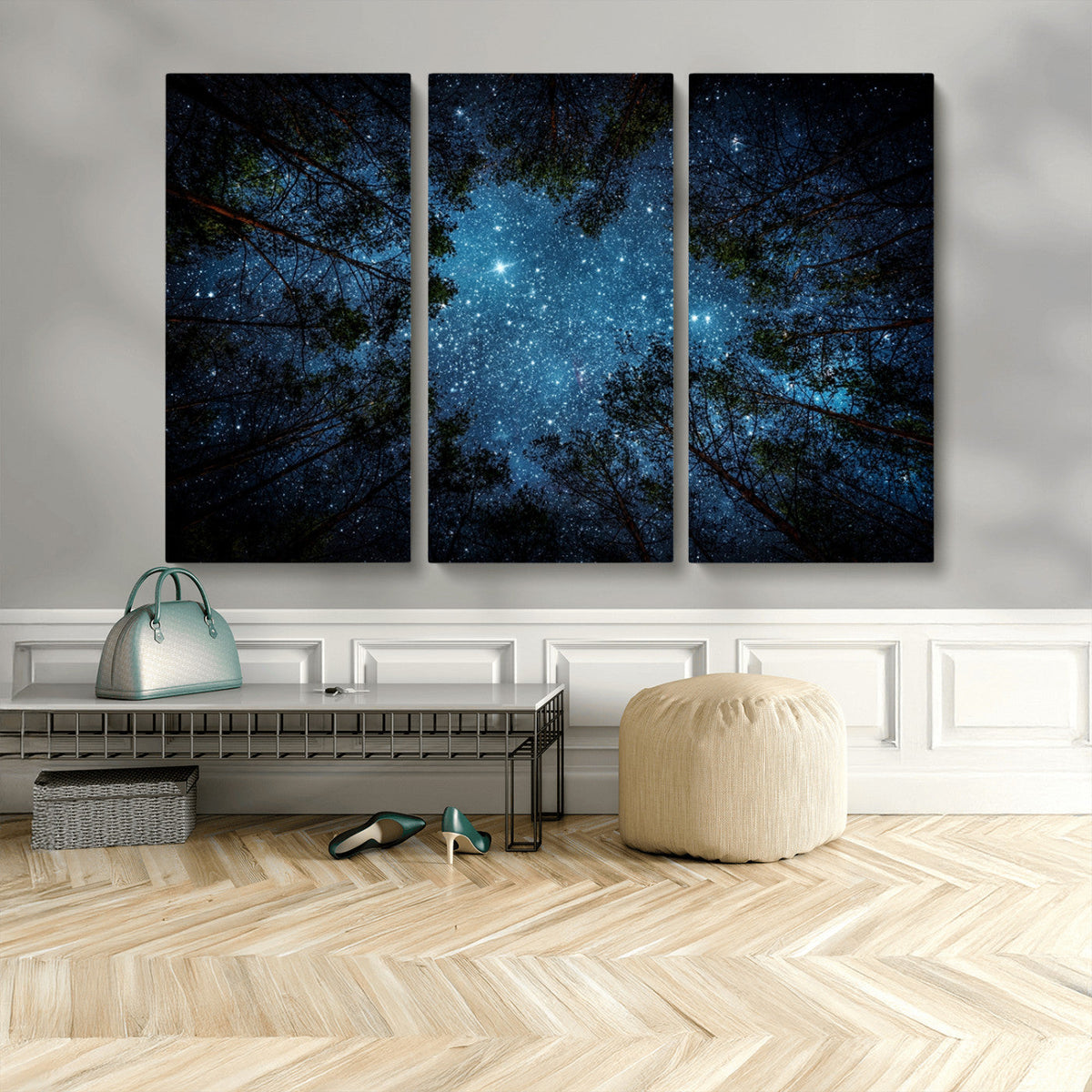Forest and Stars Wall Art Canvas Print
