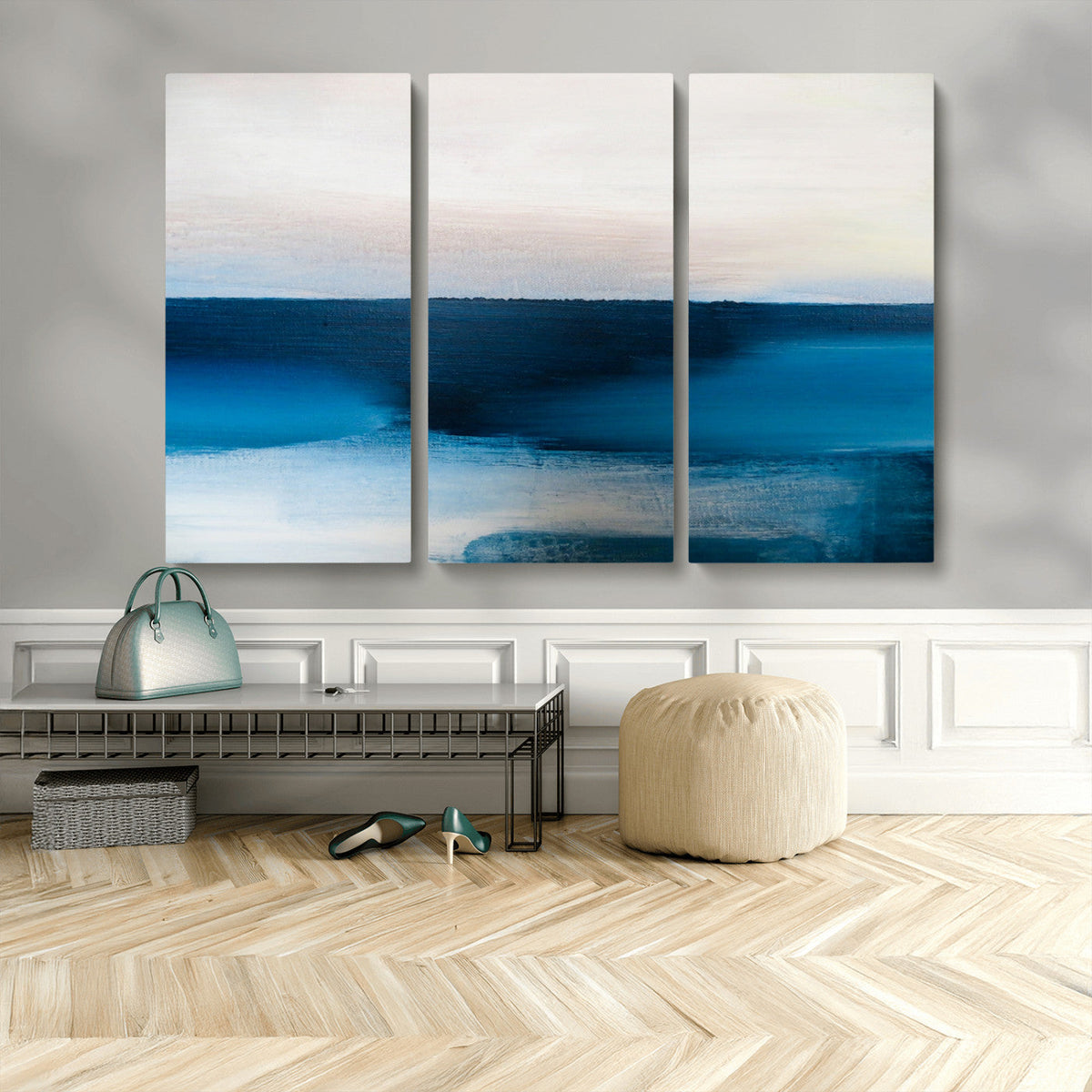 Dark Blue Abstract Wall Art Canvas Print