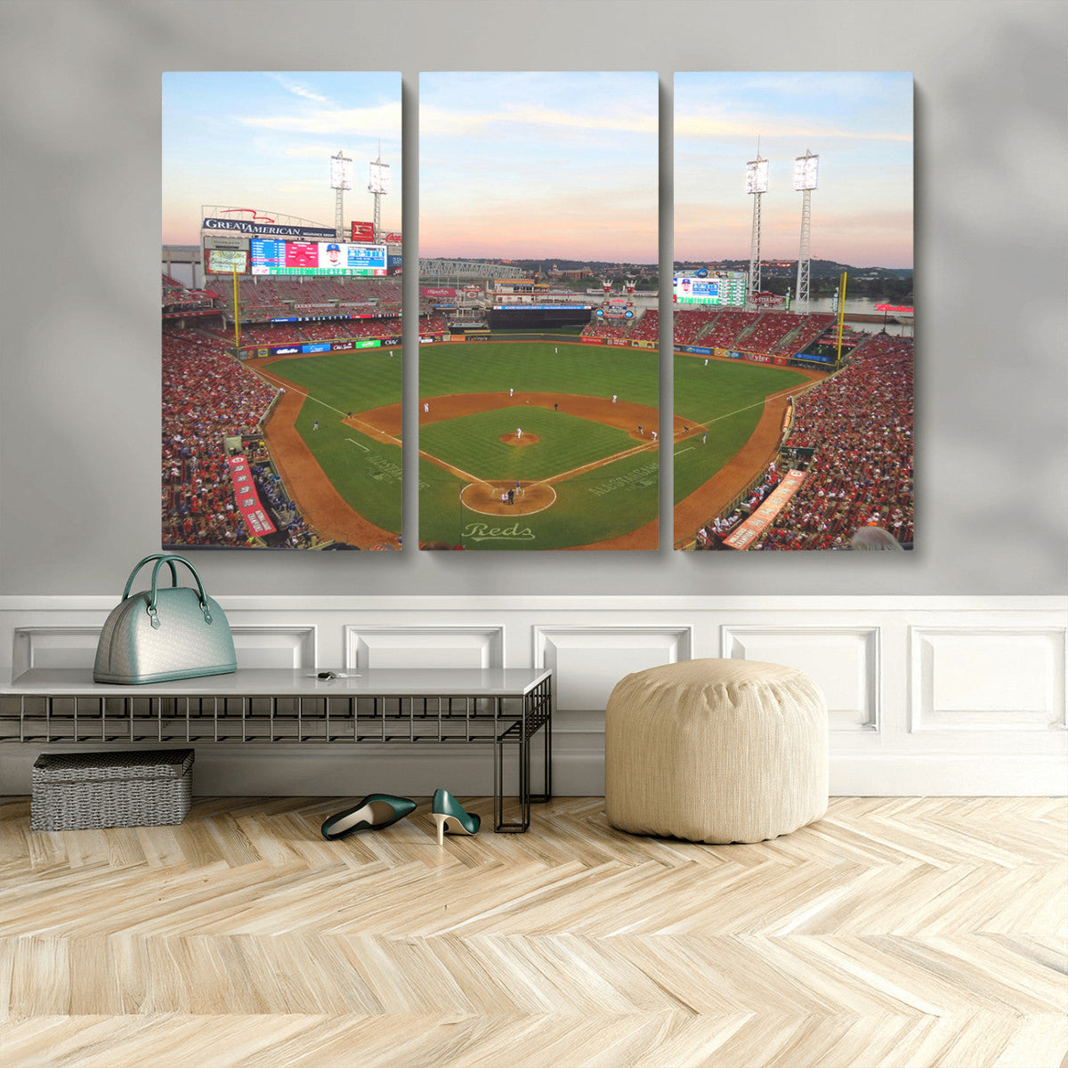 Cincinnati Reds Baseball Print Canvas- Cincinnati