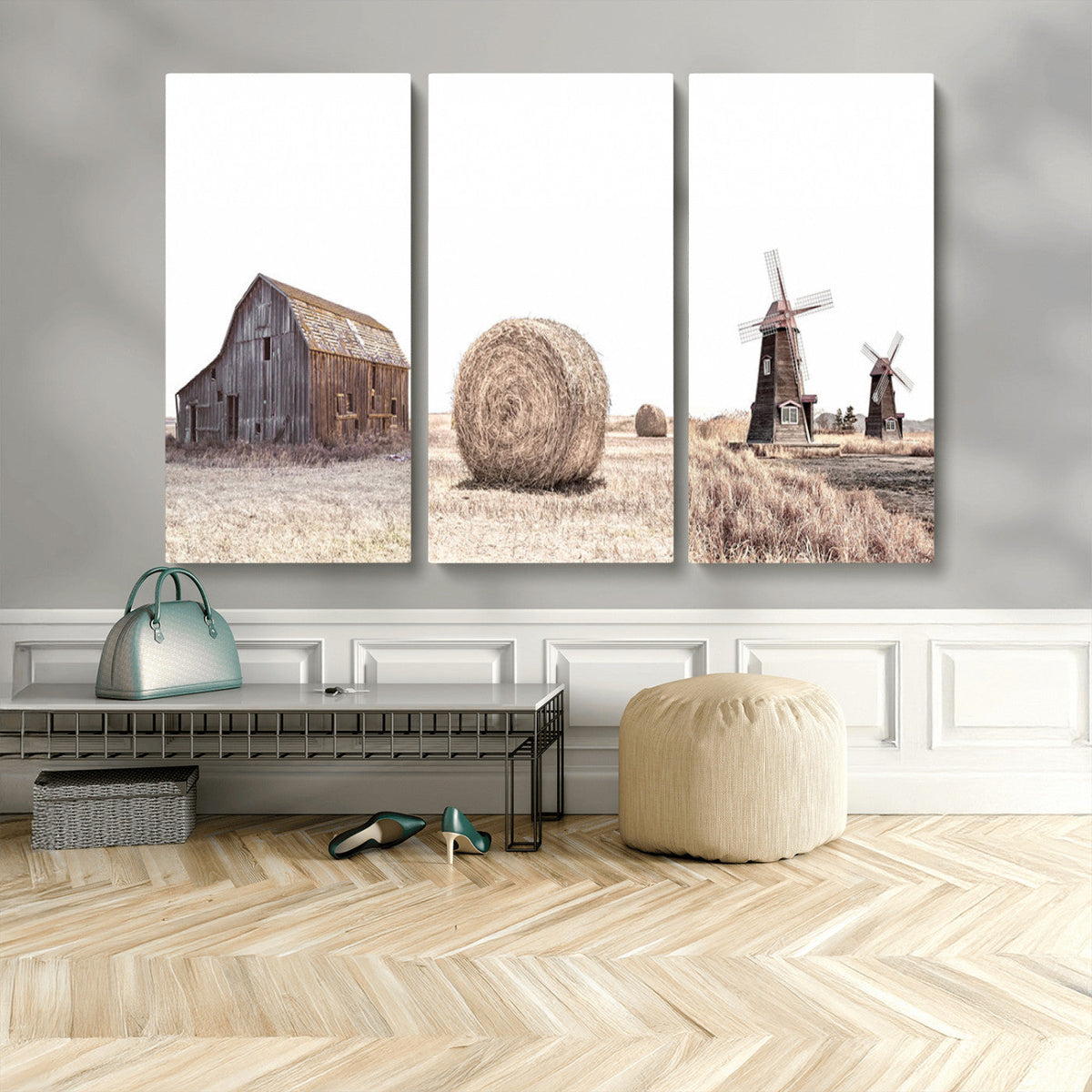 Farm Prints Set, Set of 3 Farmhouse Wall Art, Country House