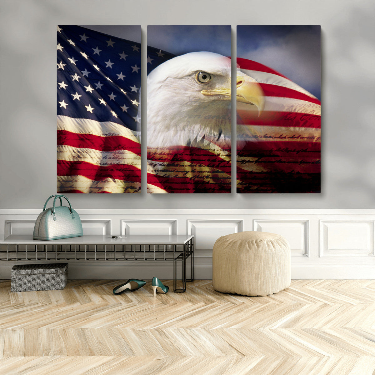 American Flag Eagle Symbol Wall Art, American Flag Eagle