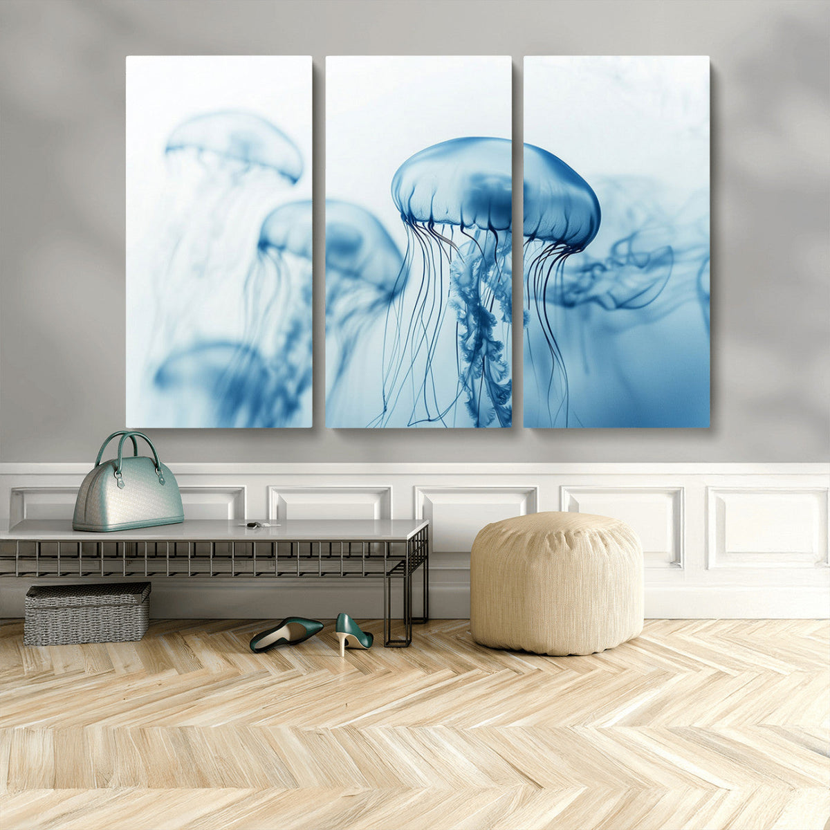 Blue Jellyfish Wall Art Canvas Print