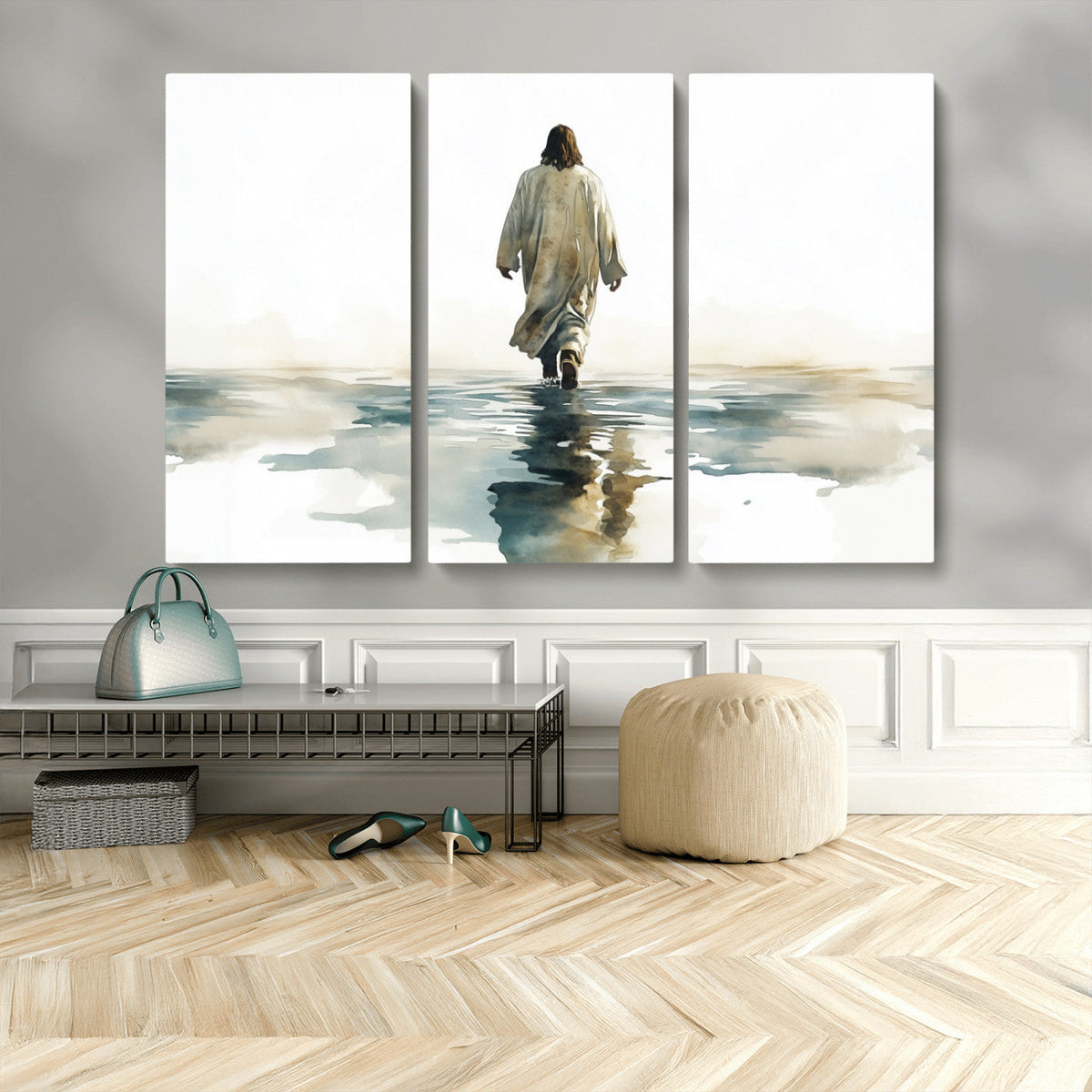 Abstract Jesus Wall Art Canvas Print, Christian Wall Art,