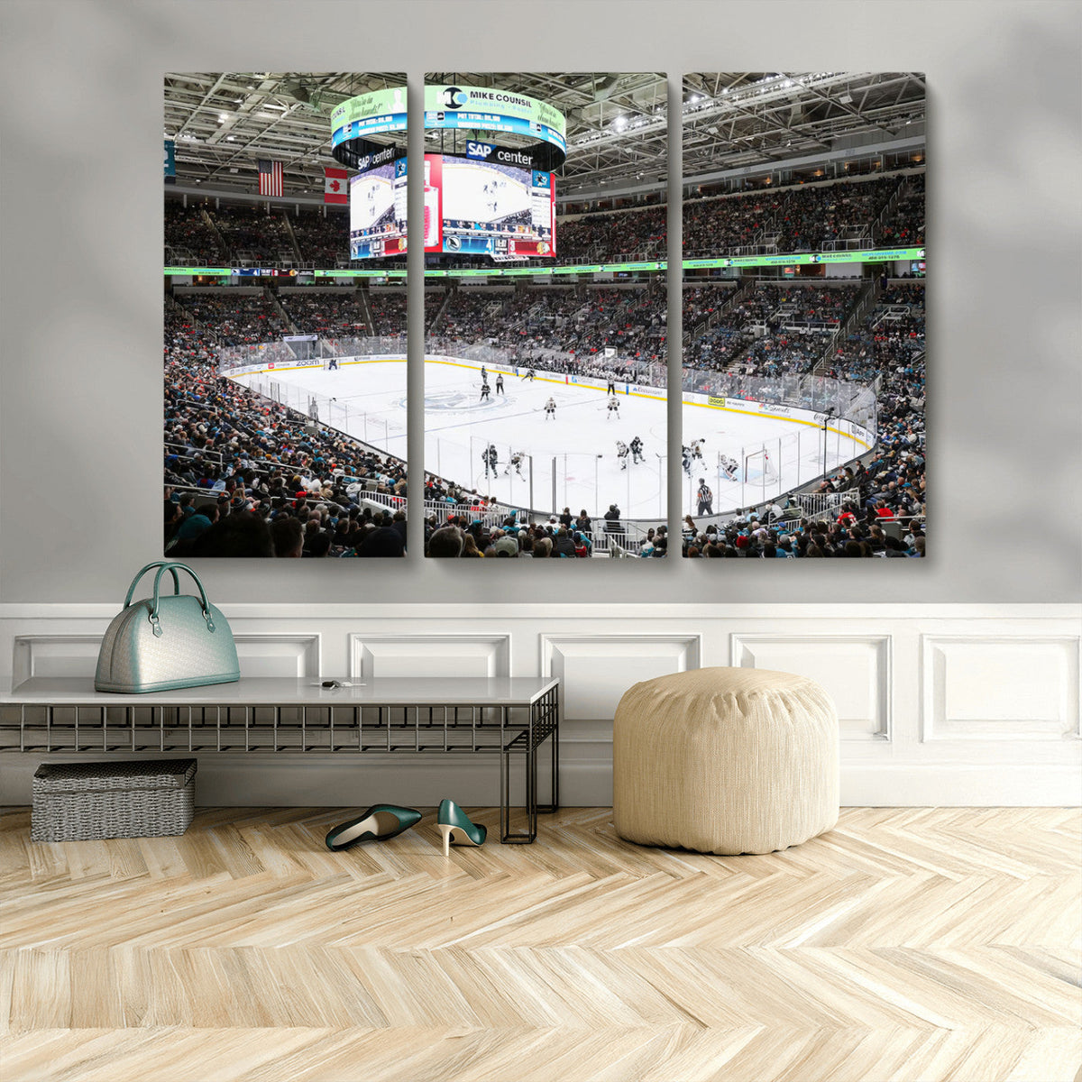 Sharks Arena Blackhawks Sharks Ice Hockey Stadium Wall Art