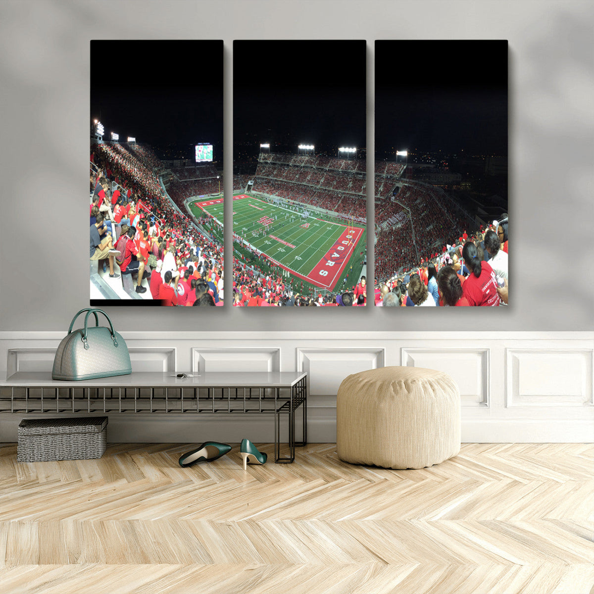 Houston Cougars Football Team Print - Houston TDECU Stadium
