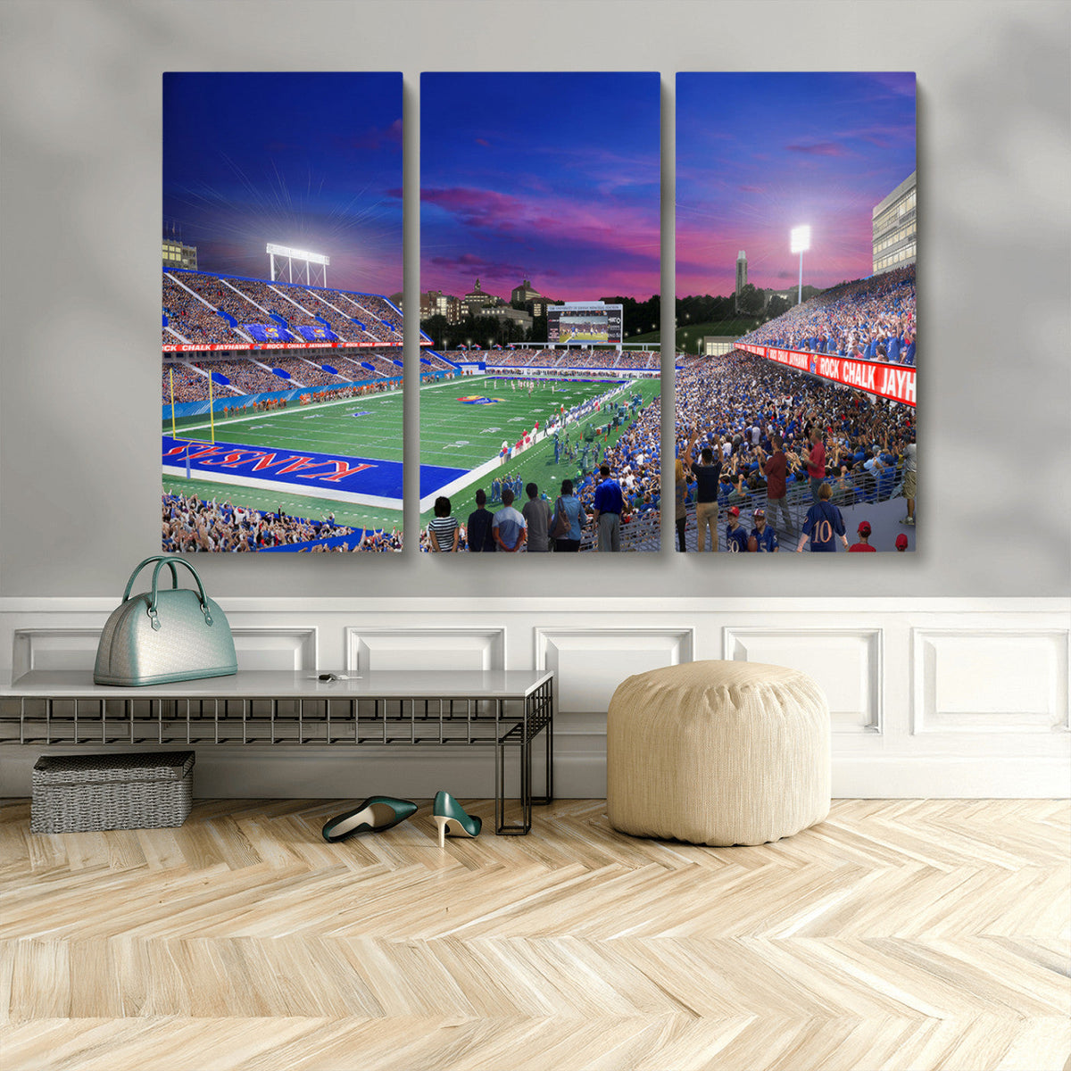University of Kansas Jayhawks Football Team Print Canvas-
