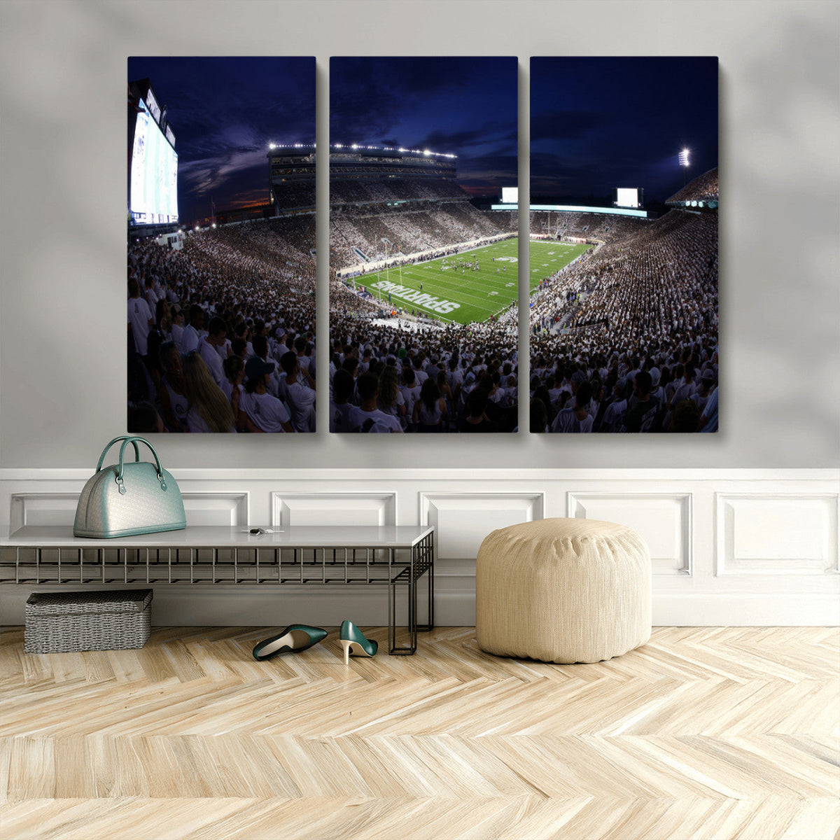 Michigan State Spartans Canvas, Framed Football Team Print -