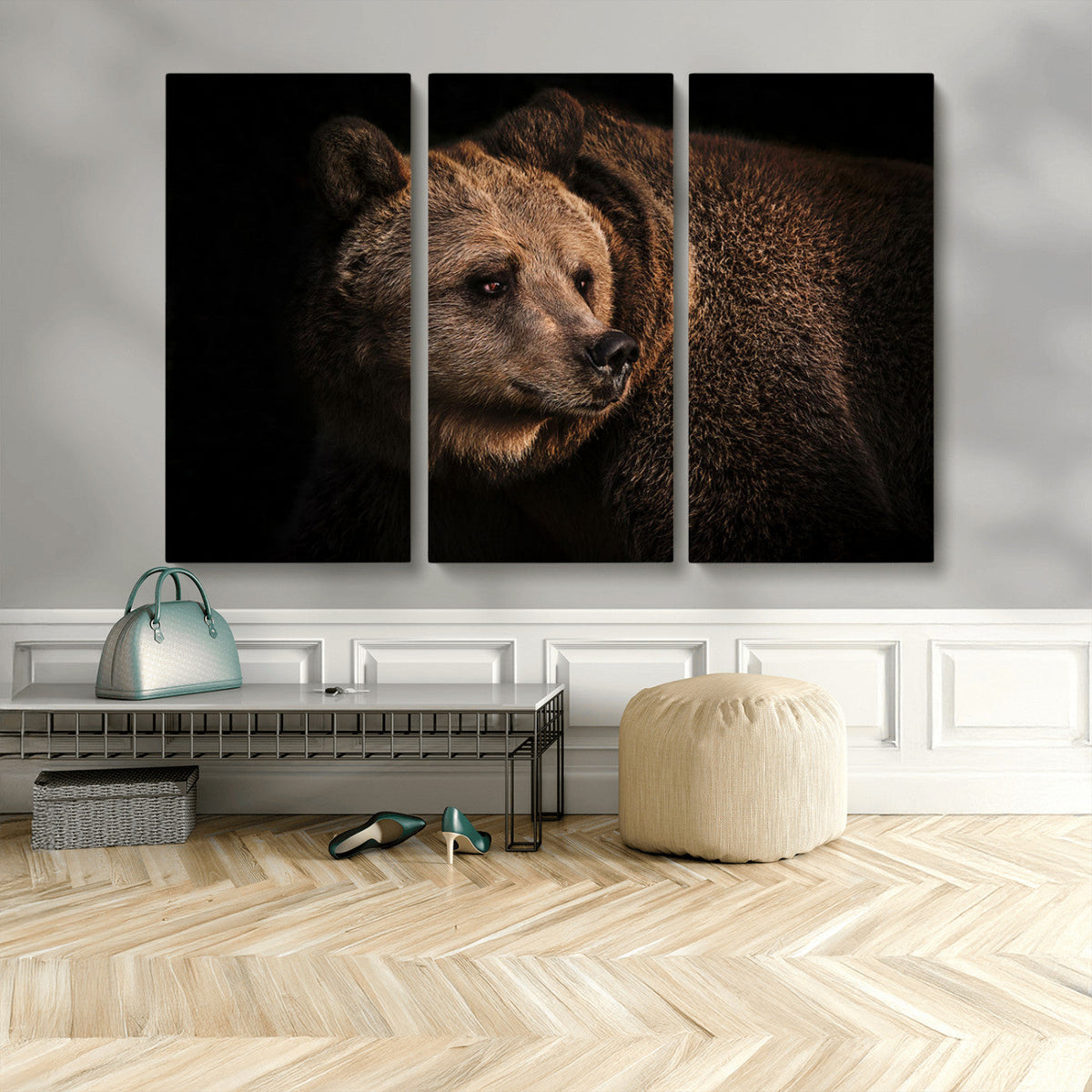 Wild Grizzly 399 Bear Canvas Wall Art Print, Bear Animal
