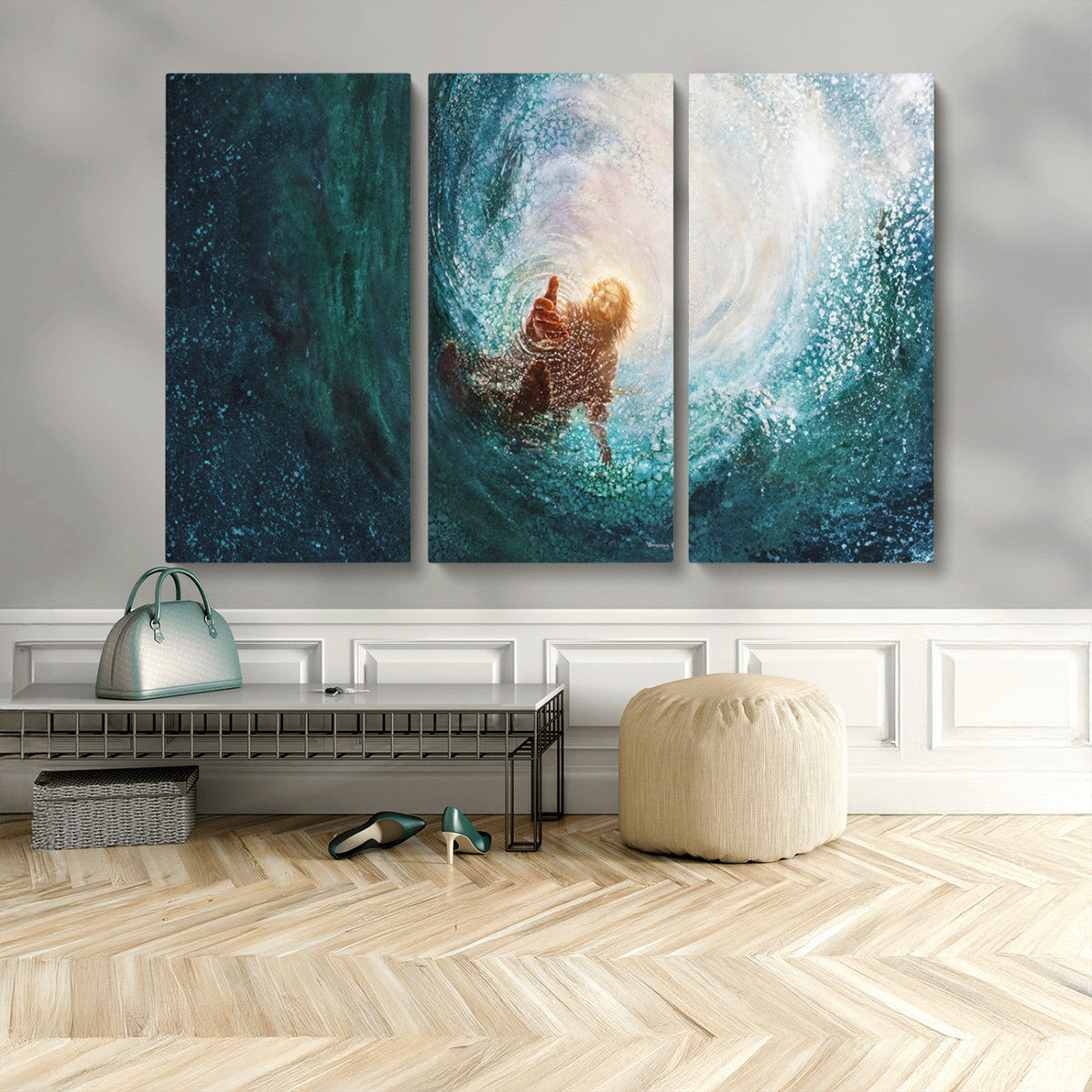 Powerful Jesus Canvas Print - Hand of Salvation,