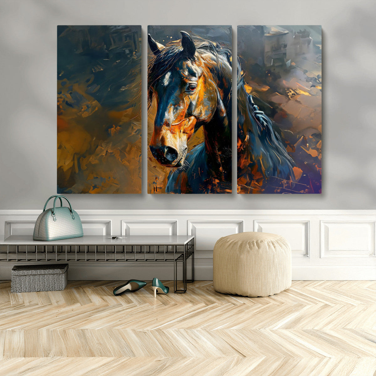 Abstract Horse Wall Art Canvas Print | Farmhouse Wall Decor