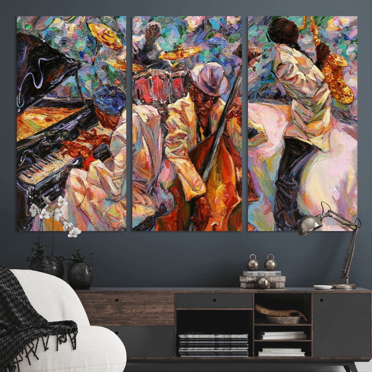 African American Jazz Art Music Abstract Wall Art Painting