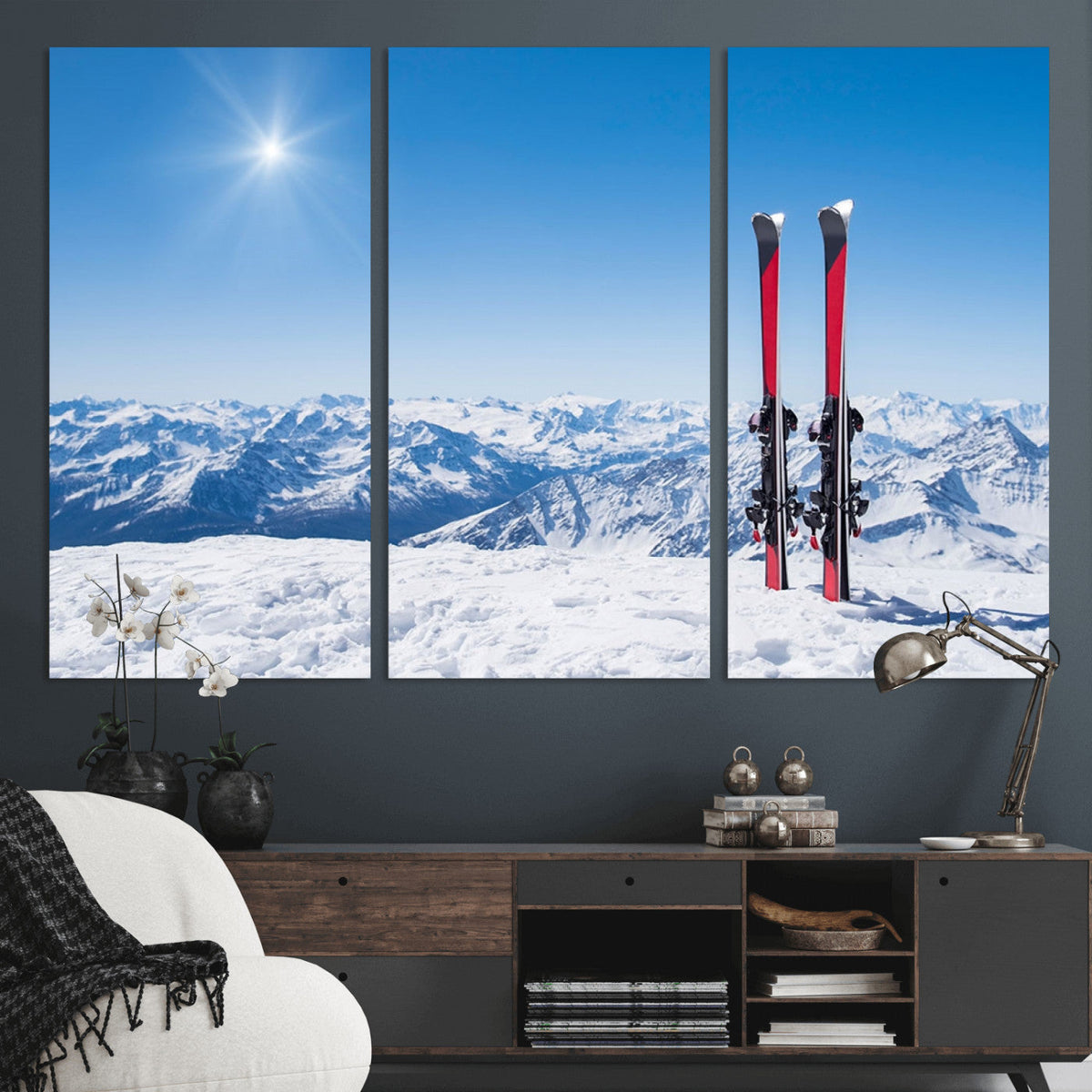 Ski Season Snow Wall Art Canvas Print
