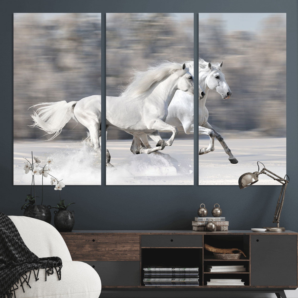 The White Horses Wall Art, Framed White Horses Wall Art