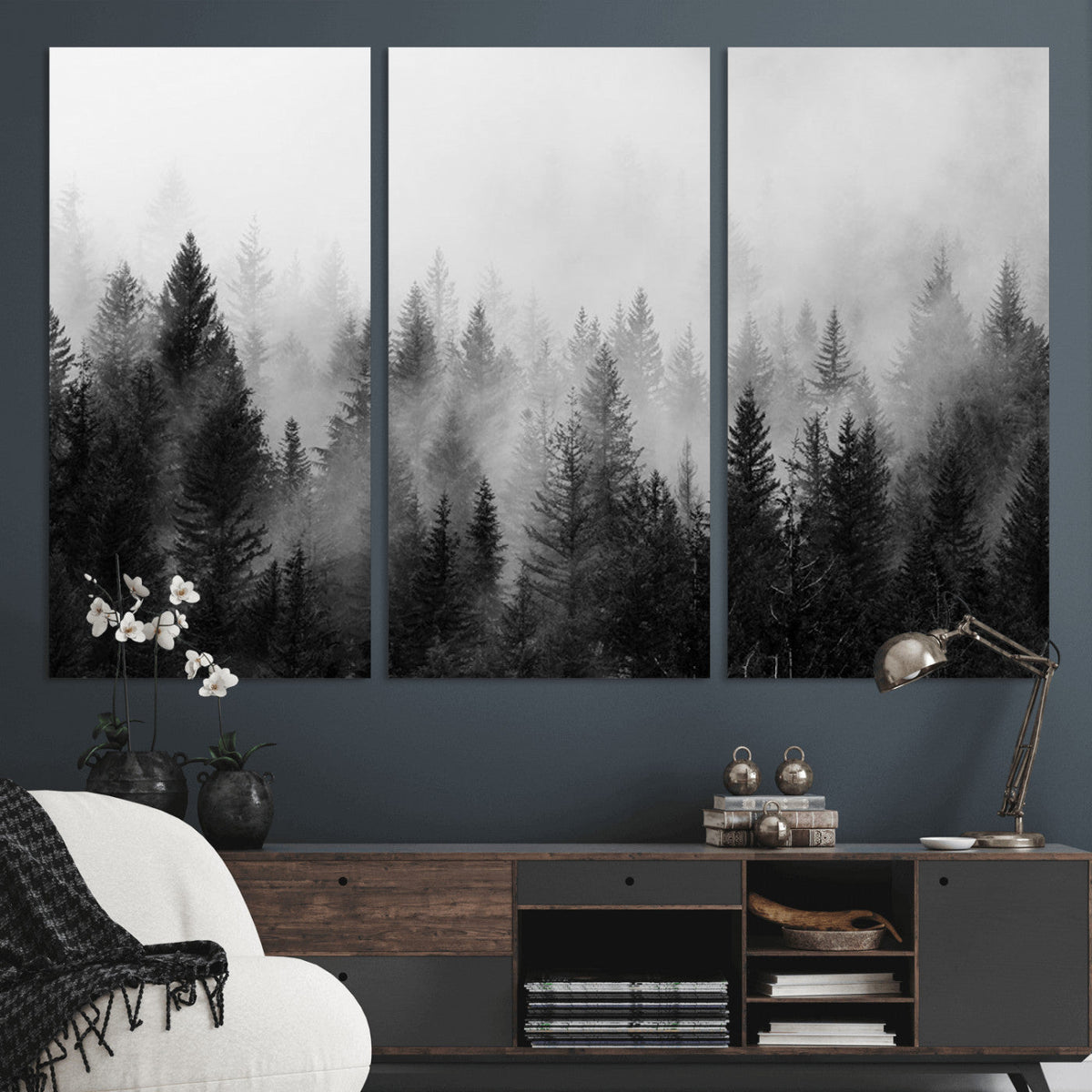 Fogy Forest Canvas Wall Art Print - Mountain Wall Art with