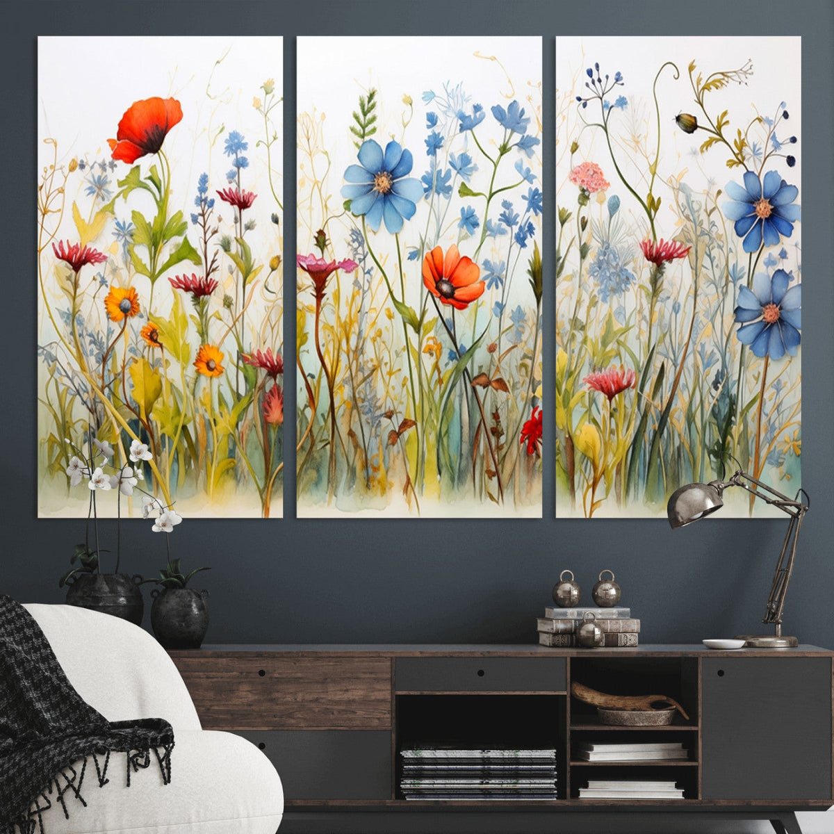 Colorful Wildflower Canvas Wall Art - Vibrant Floral