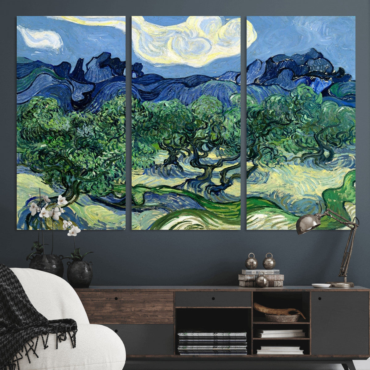 Olive Trees Van Gogh Wall Art Canvas Print