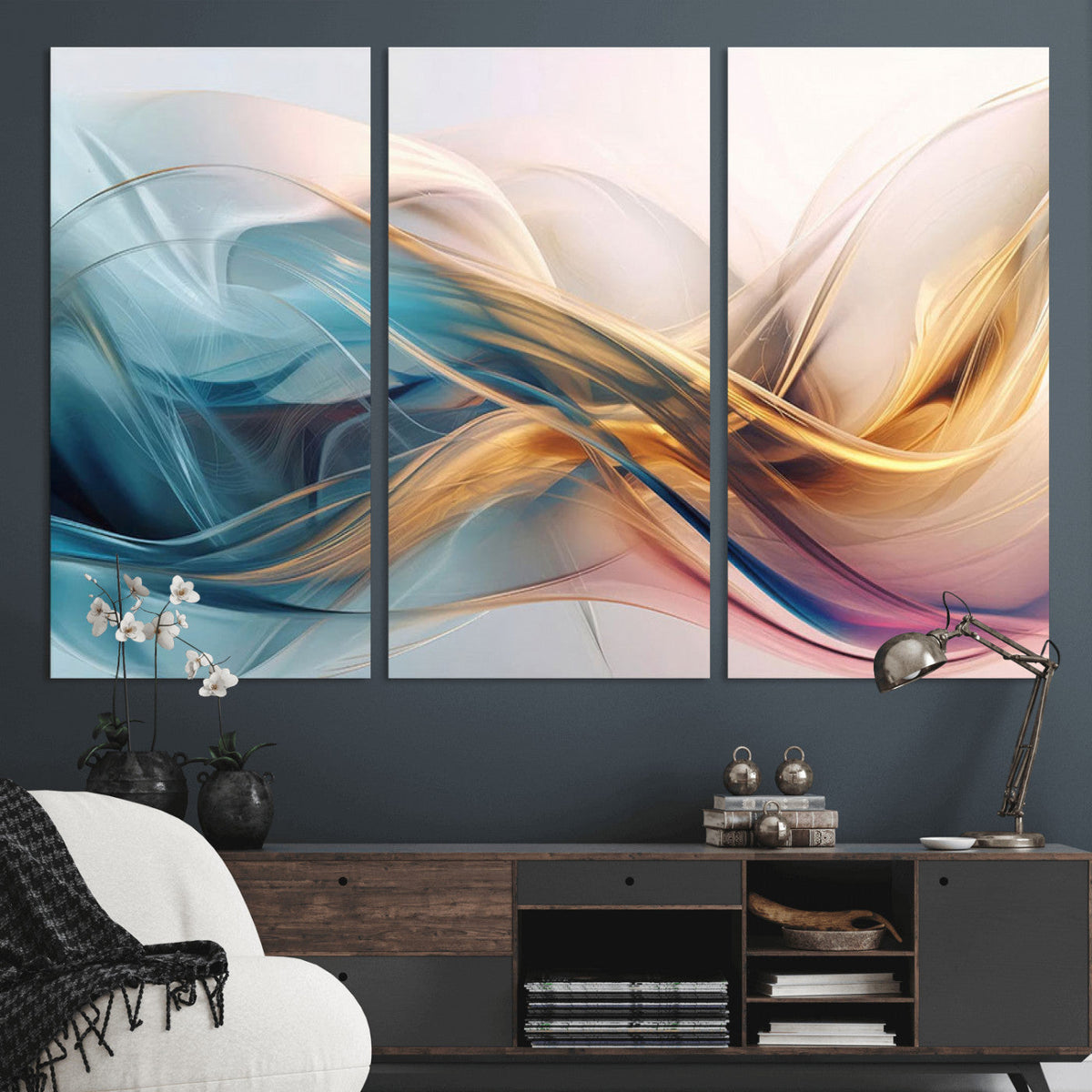 Abstract Flowing Colors Wall Art Canvas Print