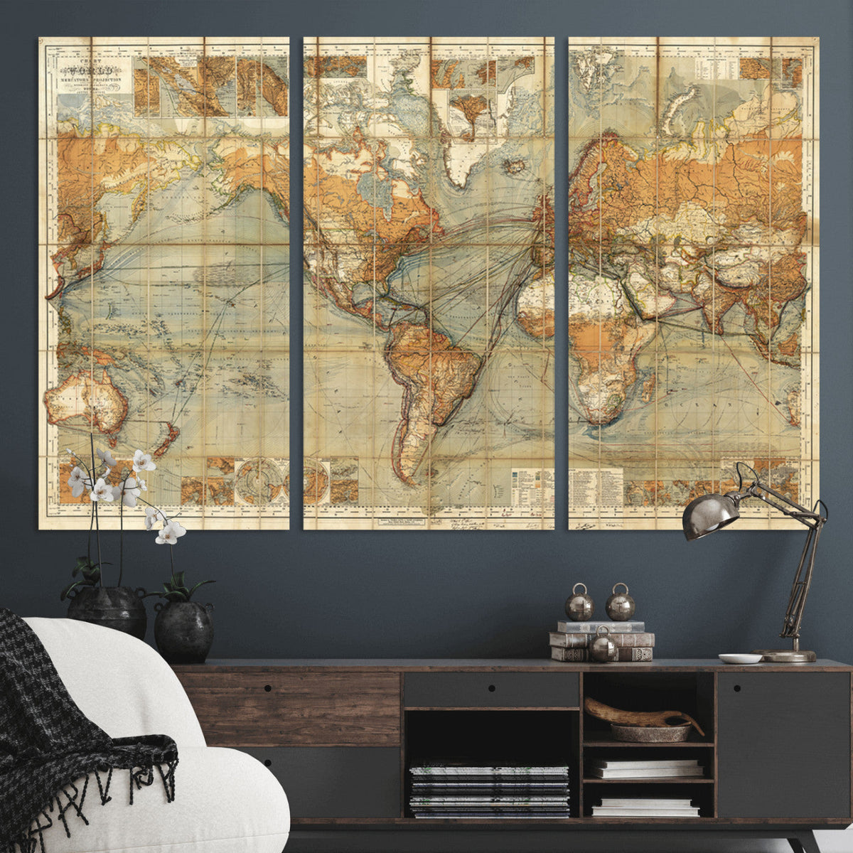 Push Pin World Map Canvas Print – Travel Tracker Wall Art