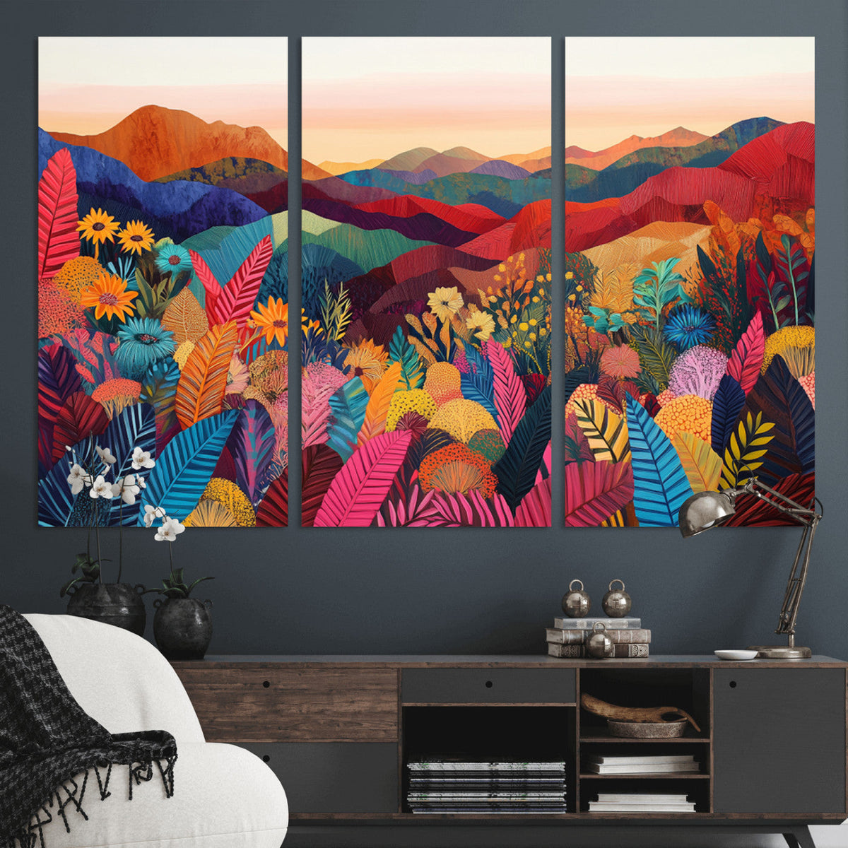 YAYOI KUSAMA Abstract Print - Landscape Canvas Wall Art