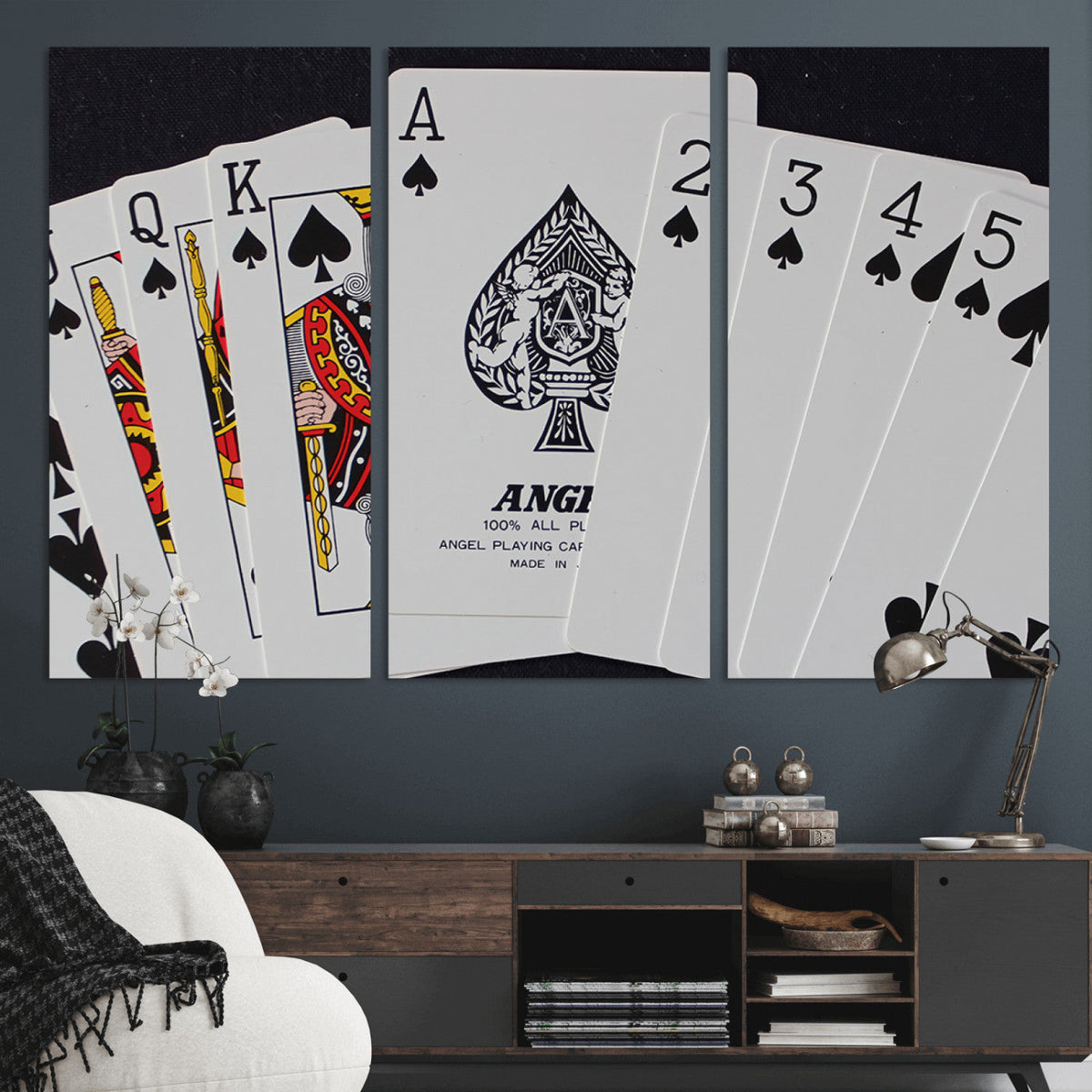 Poker Wall Art - Playing Cards Canvas Wall Art Print - Ace