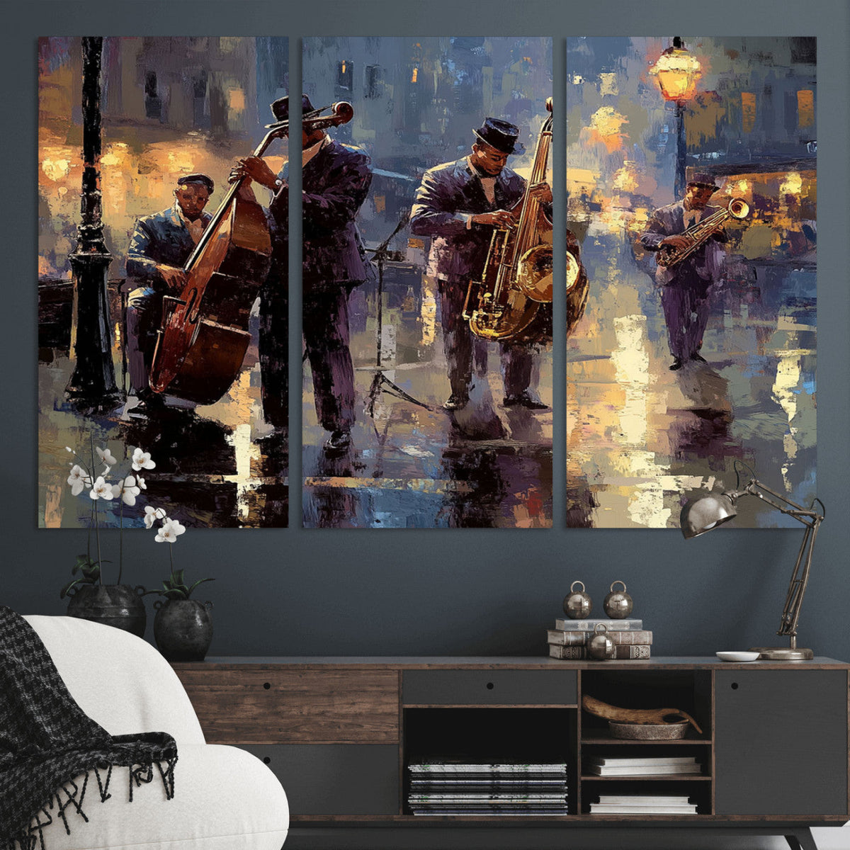 Afro Abstract Jazz Music Wall Art Canvas Print – Colorful