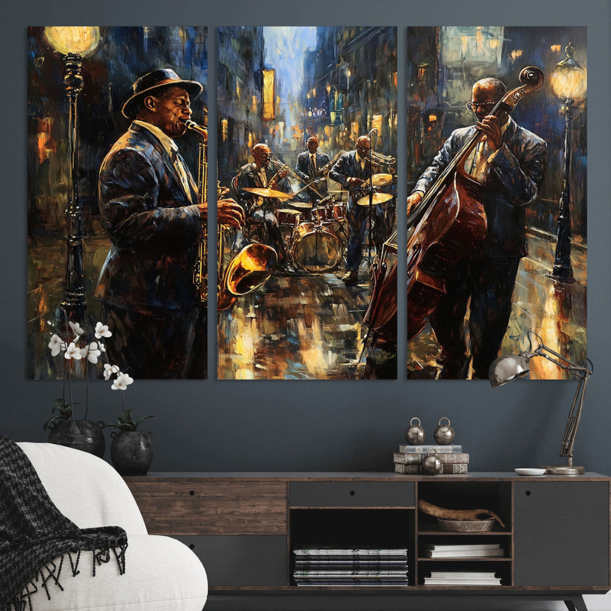 Jazz Canvas Wall Art Print – Abstract African American Music