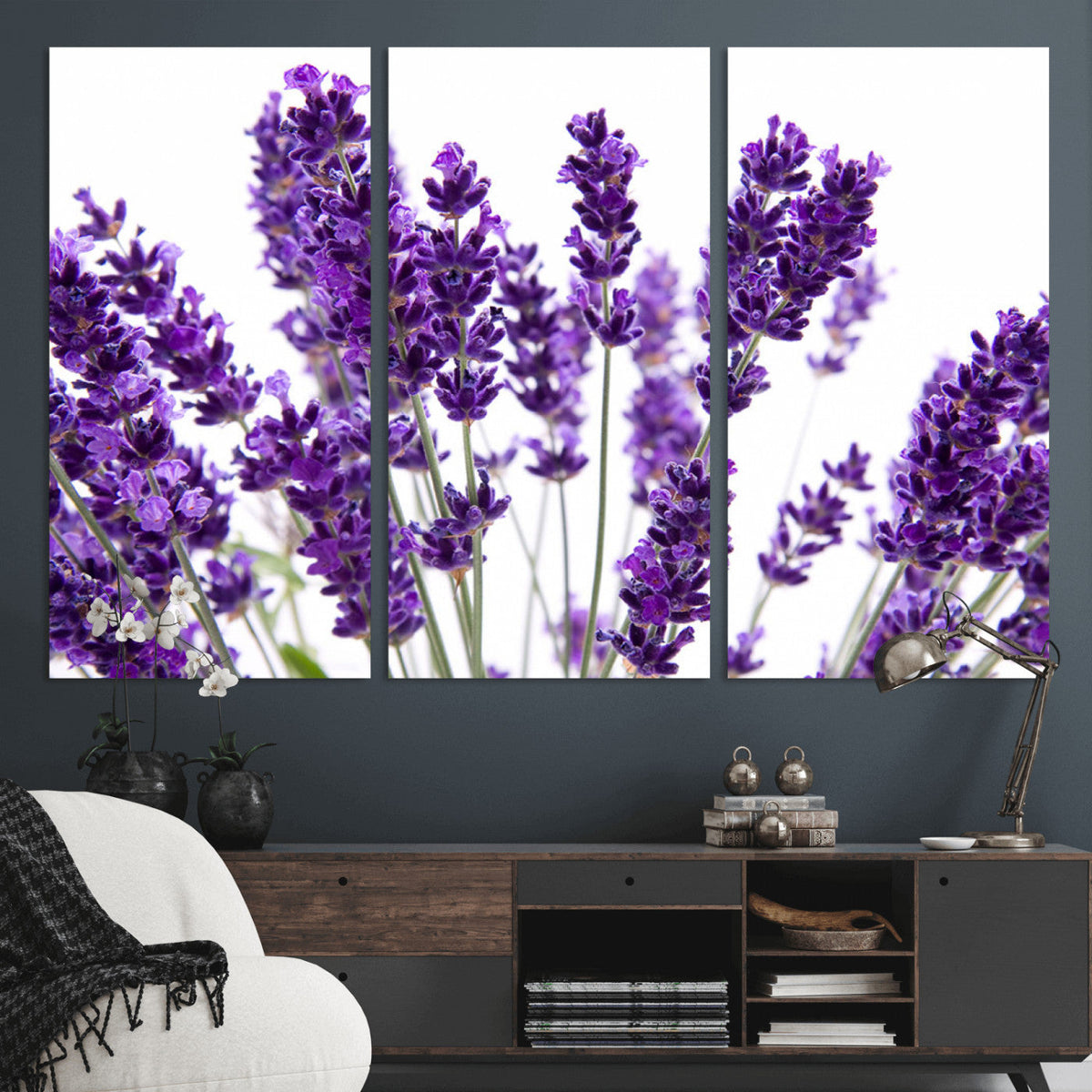 Lavender Flower Wall Art Canvas Print