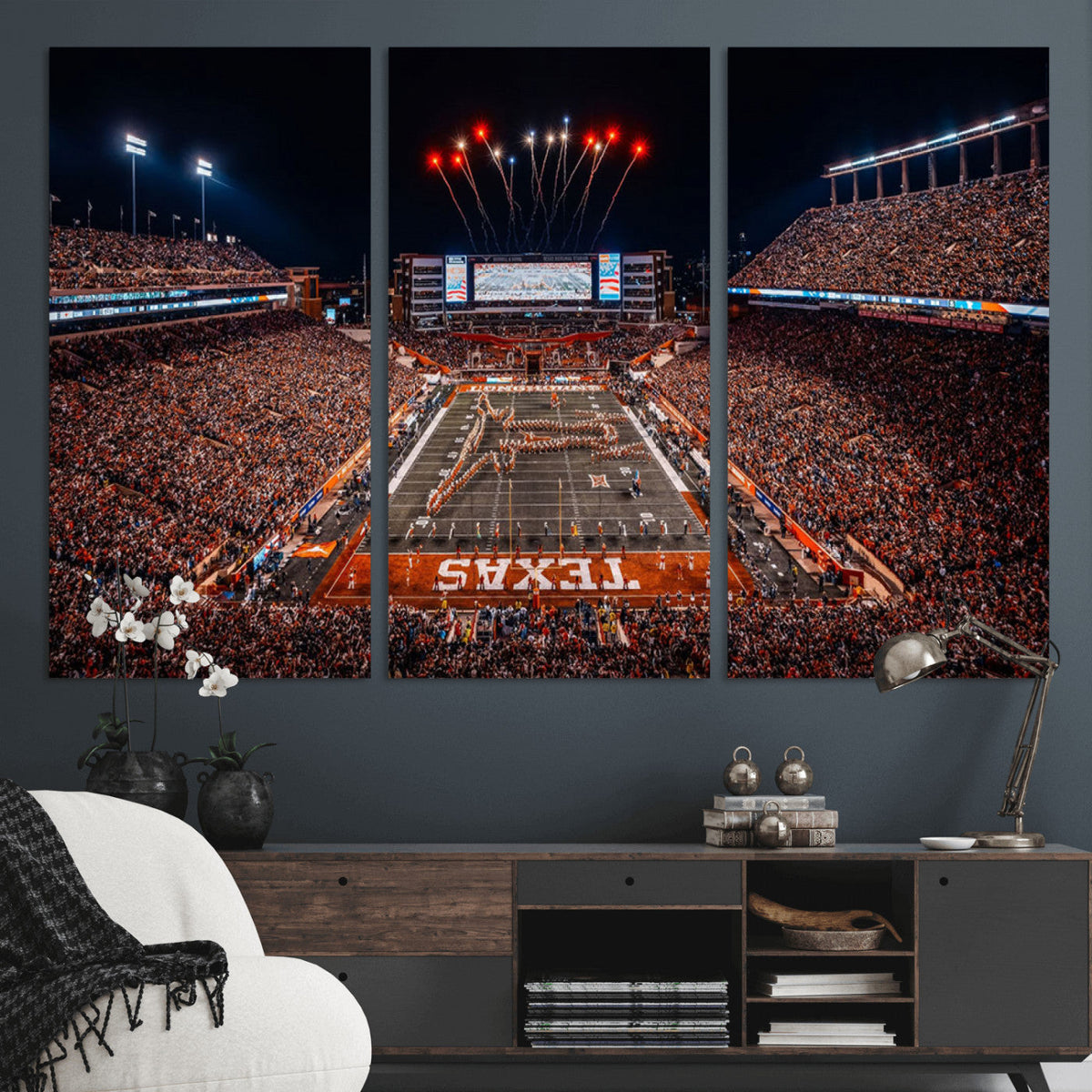 Texas Stadium Night Game Wall Art Canvas Print – Vibrant