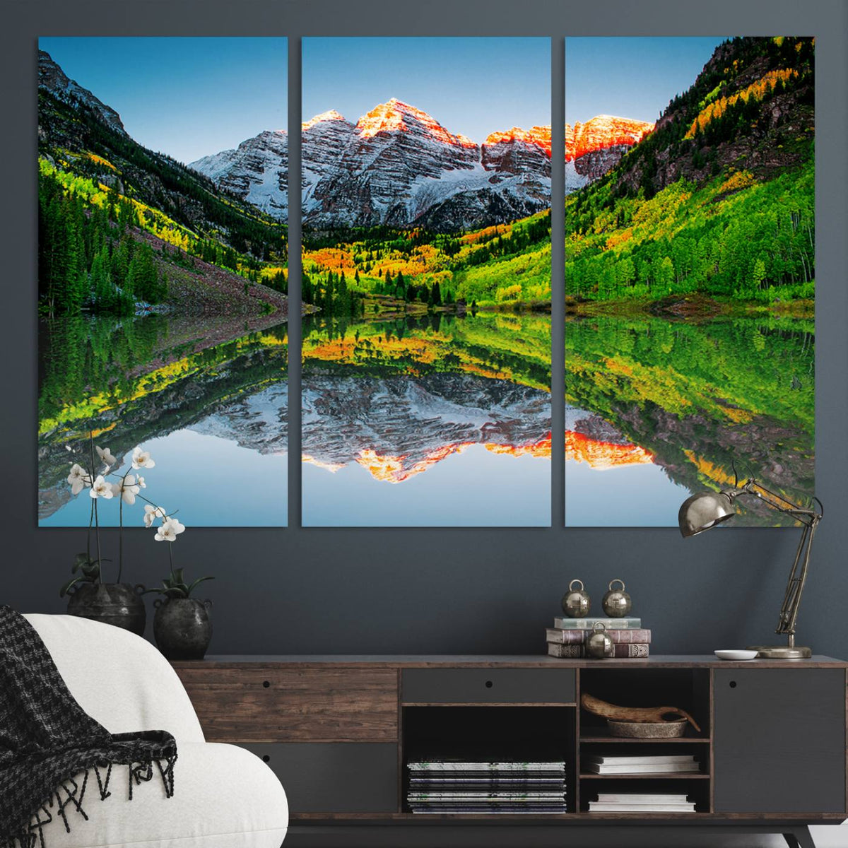 Majestic Snow-Capped Peaks Wall Art Canvas Print, Vibrant