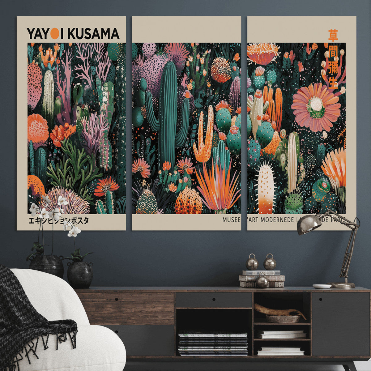 Yayoi Kusama Art Print Canvas – Abstract Mount Fuji Japanese