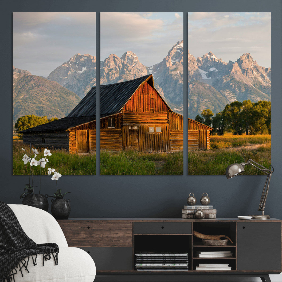 Rustic Barn Wall Art Canvas Print – Framed Grand Teton Park