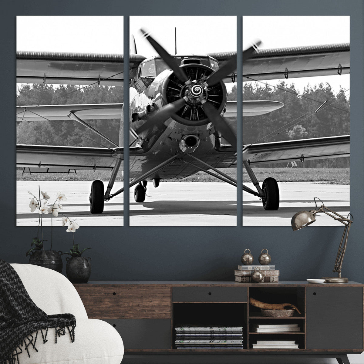 Wall Art Old War Plane Canvas Print