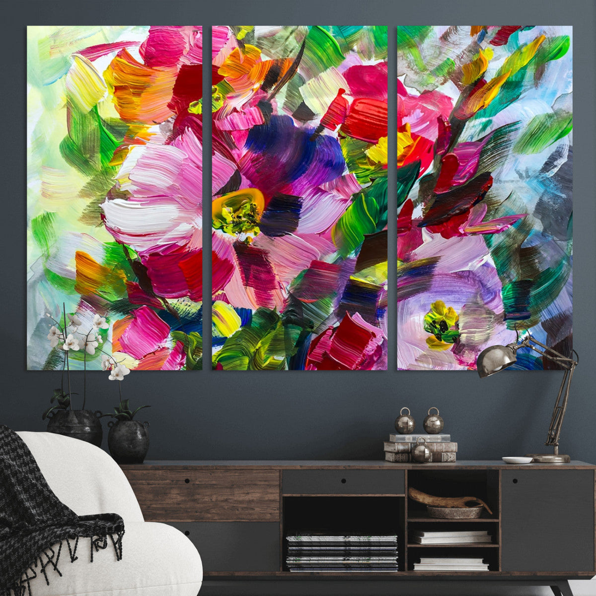 Oil Flower Abstract Canvas Print