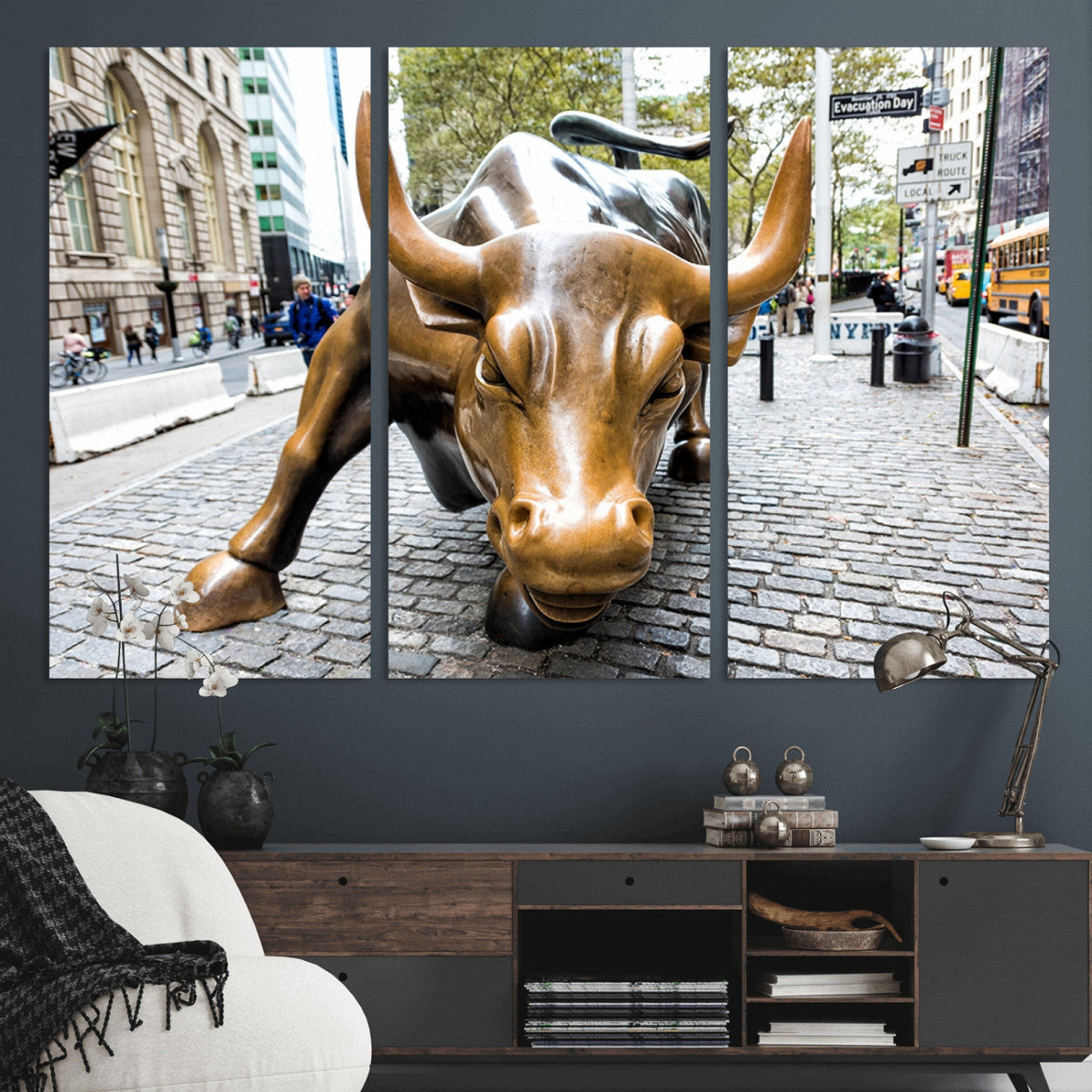 Charging Bull Wall Art Canvas Print